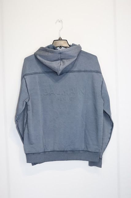 Balmain o1rshd1 ***Defect / Classic Zip Up Hoodie in Blue Size US M / EU 48-50 / 2 - 5 Thumbnail