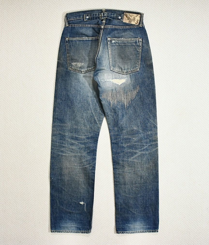 Visvim Visvim Fluxus 00 Damgaed-1 D1 Denim W32L30 Size US 32 / EU 48 - 2 Thumbnail