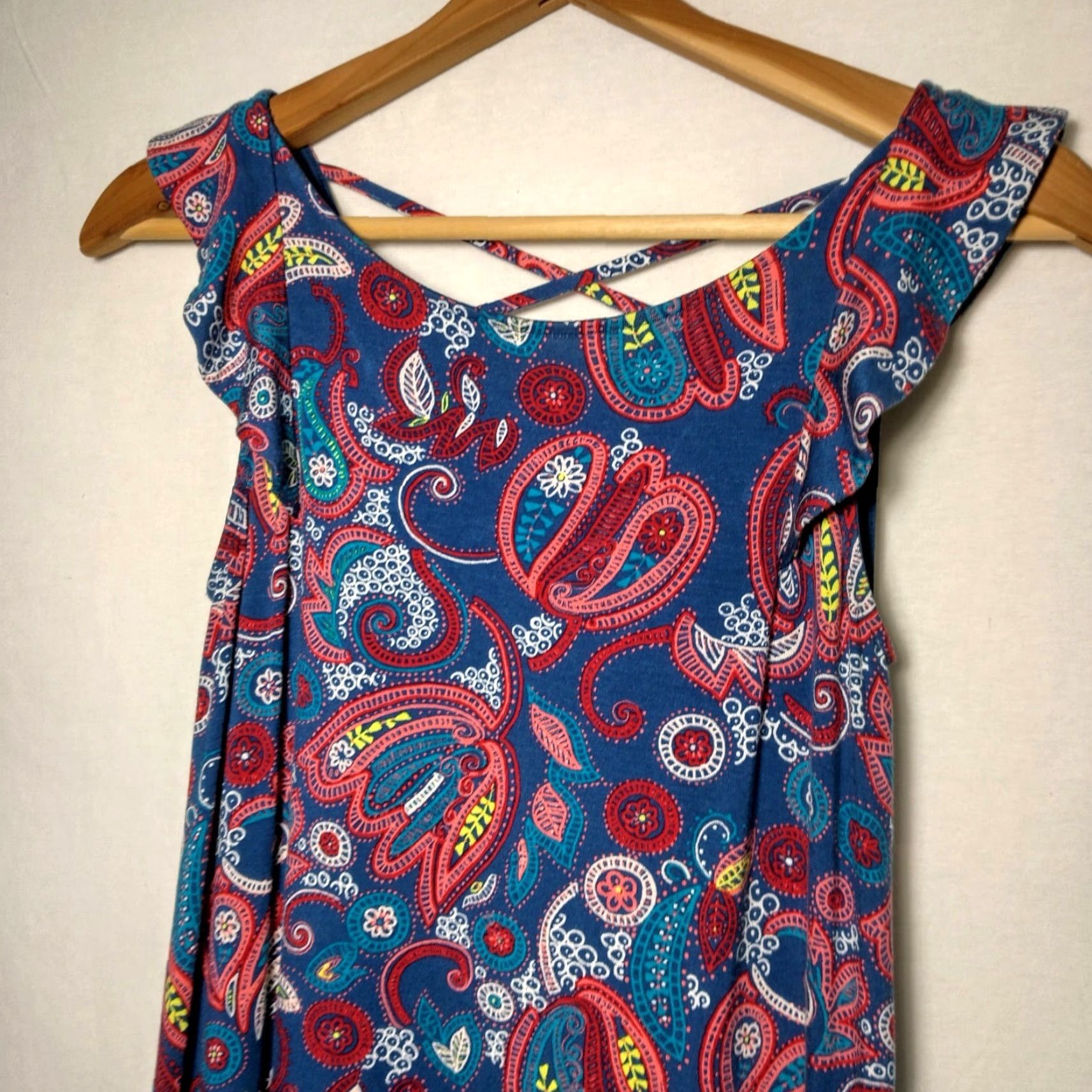Loft LOFT Dress Womens XXSP Petite Multicolor Paisley Flutter Sleeve Sundress Size XXS / US 00 / IT 34 - 2 Thumbnail