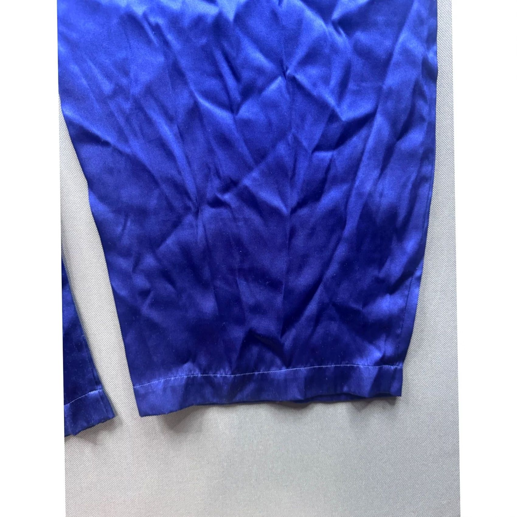Sol Angeles Solange Pajama Pants Womens Size 14 16 Satin Blue Lounge Sleepwear Size 36" / US 14 / IT 50 - 5 Thumbnail