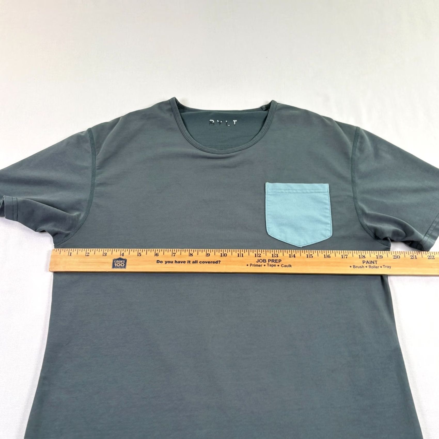 Asics BYLT Basics Shirt Mens M Gray Drop Cut Crew Neck Stretch Athleisure Pocket Shirt Mens Gray BYLT Size US M / EU 48-50 / 2 - 5 Thumbnail