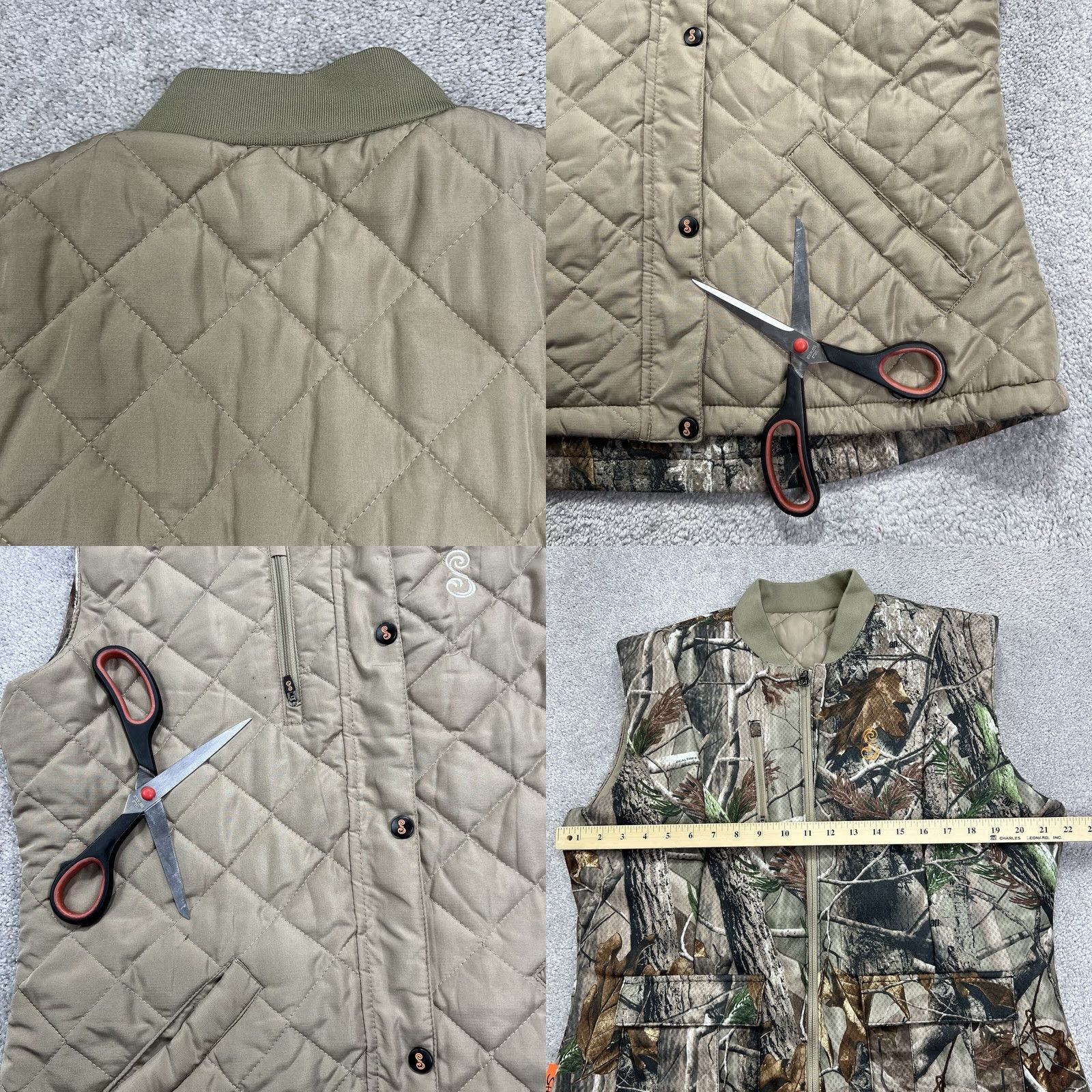 Vintage SHE Outdoor Vest Jacket Womens XL Brown Green Camo Reversible Camouflage Outdoor Size XL / US 12-14 / IT 48-50 - 9 Thumbnail