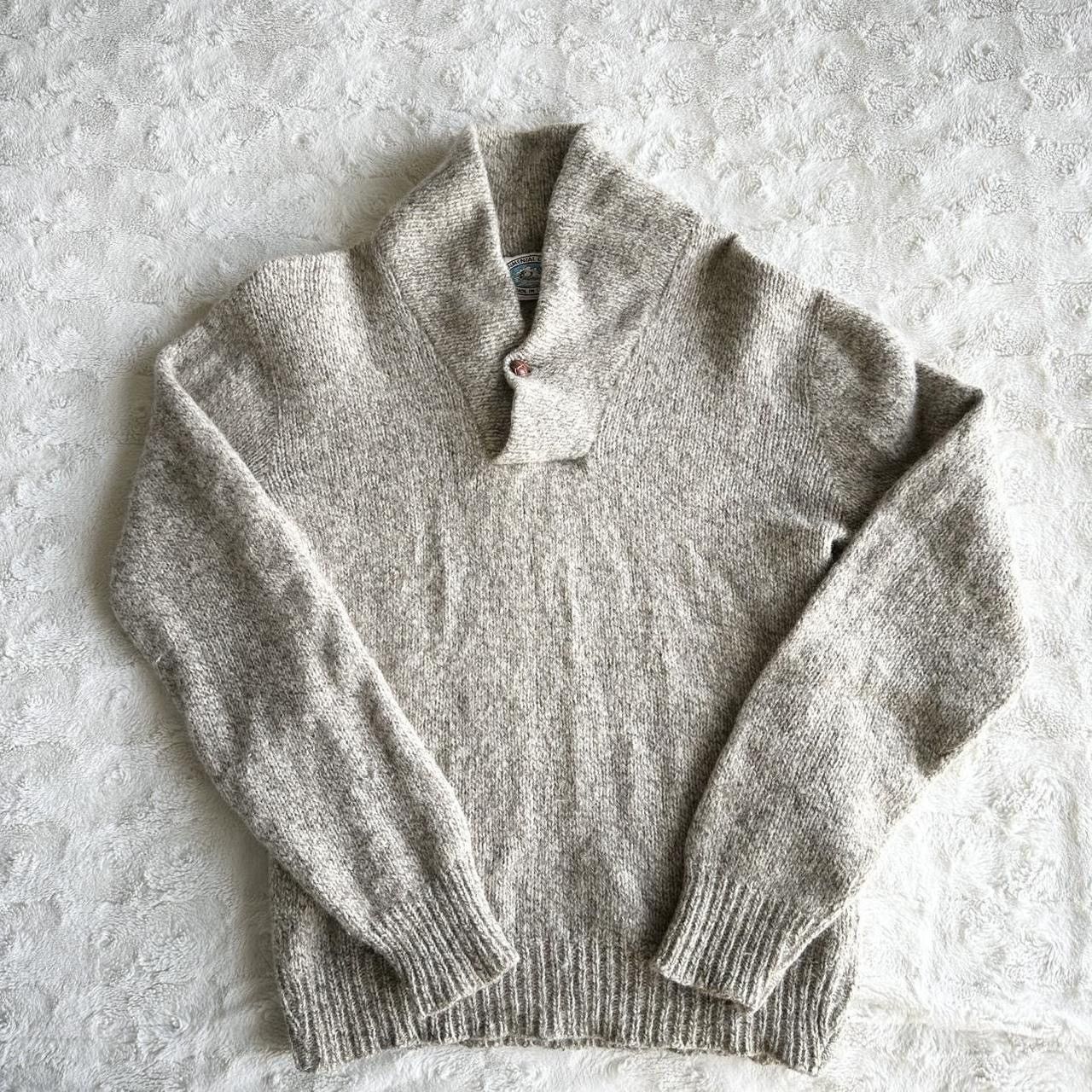 Other Vintage Sweater Mens Medium Beige Shawl Neck Wool Blend Vtg Size US M / EU 48-50 / 2 - 1 Thumbnail