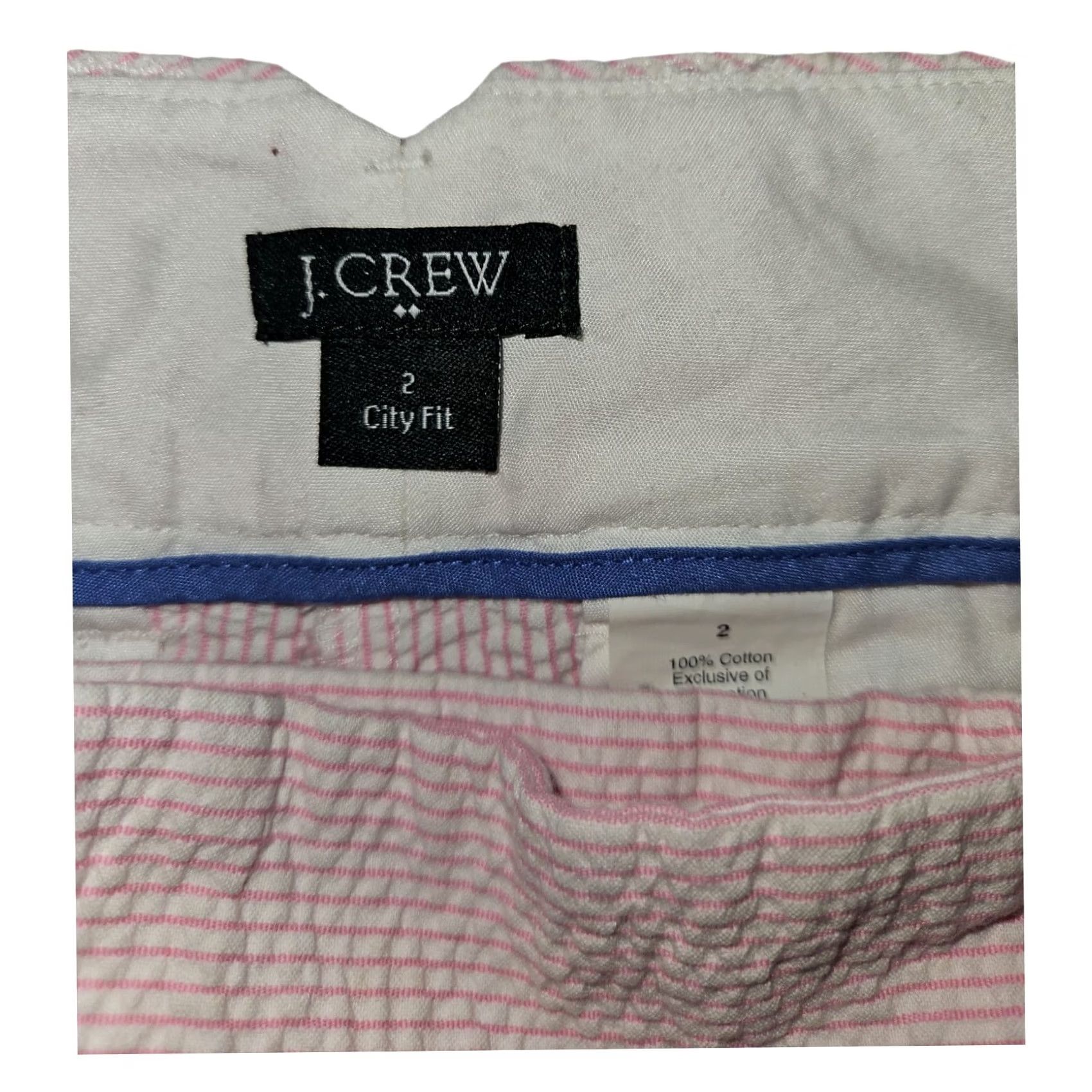 J.Crew J.Crew Chino Shorts Women's 2 City Fit Pink Striped Embroidered Anchors AOP Shirt? Size 26" / US 2 / IT 38 - 2 Thumbnail