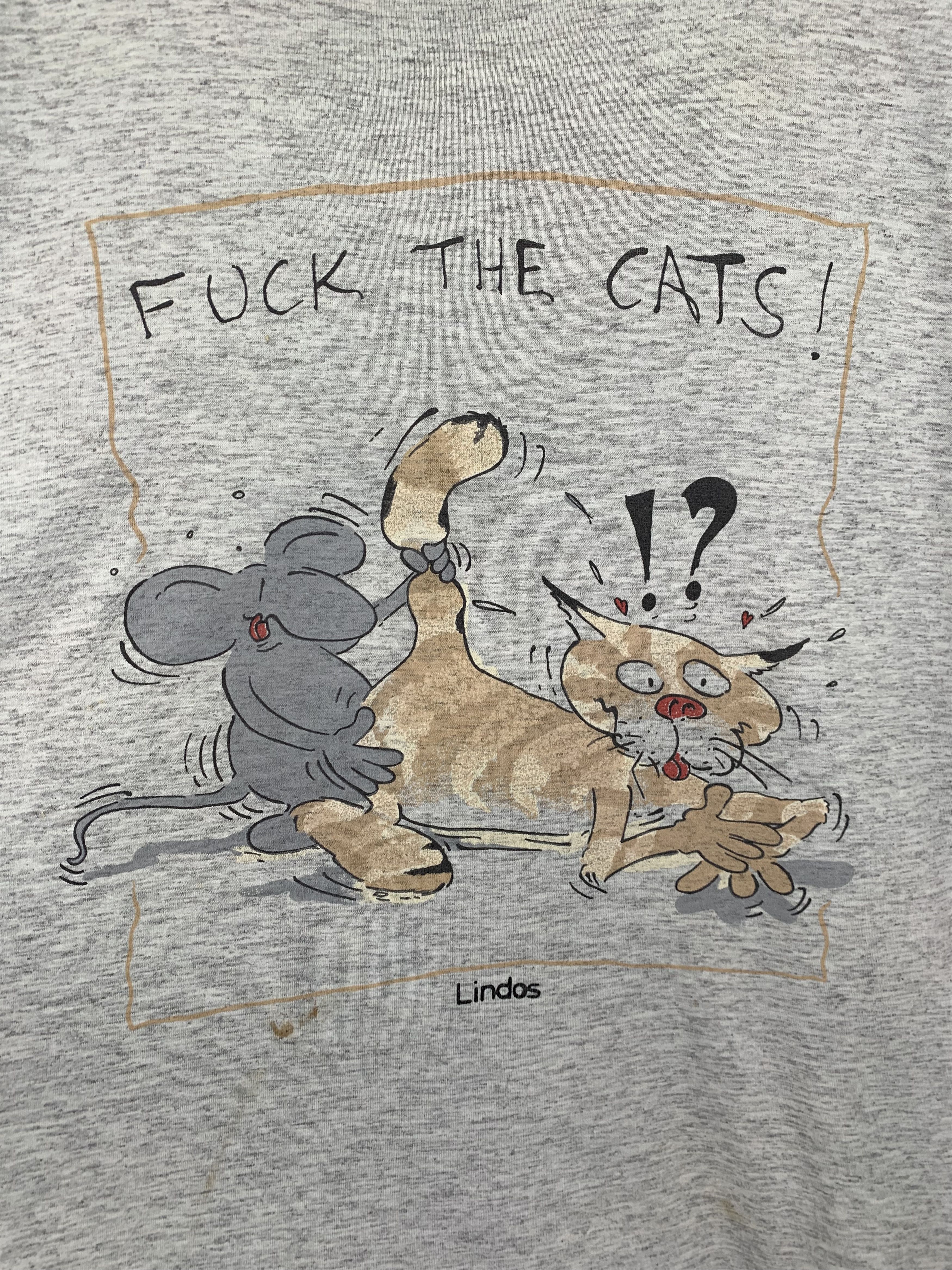 Vintage Vintage 90s Fuck The Cats Sex Tee TA0048 Size US XXL / EU 58 / 5 - 6 Thumbnail