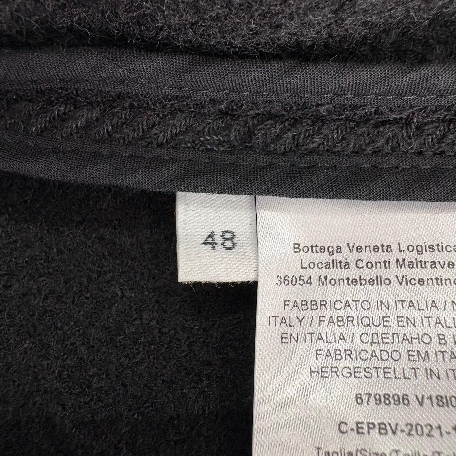 Bottega Veneta BV metal tab triangle logo black wool jacket Size US M / EU 48-50 / 2 - 5 Thumbnail