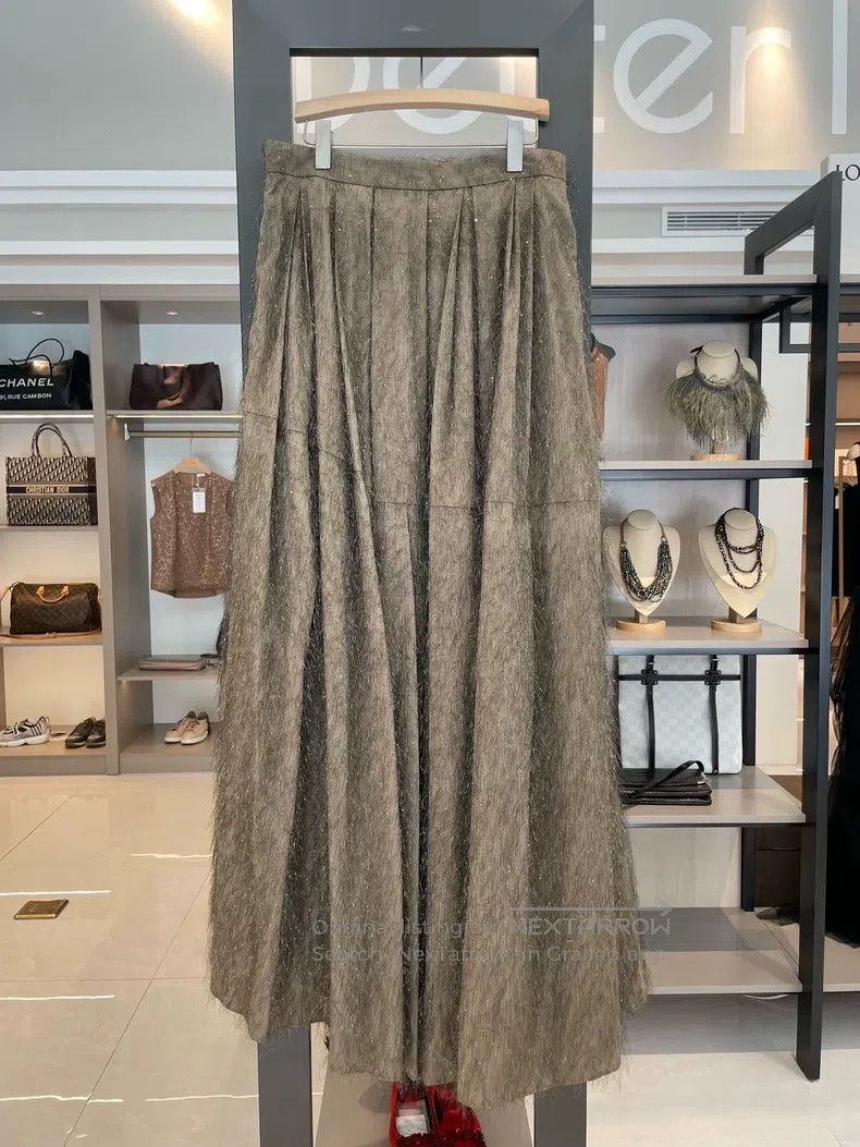 Brunello Cucinelli Brunello Cucinelli Camel color cotton long skirt Size 28" / US 6 / IT 42 - 2 Thumbnail