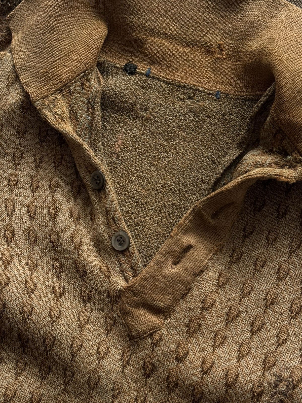Vintage 1930s German Thrashed Avant Garde Wool Knit Sweater Size US S / EU 44-46 / 1 - 6 Thumbnail