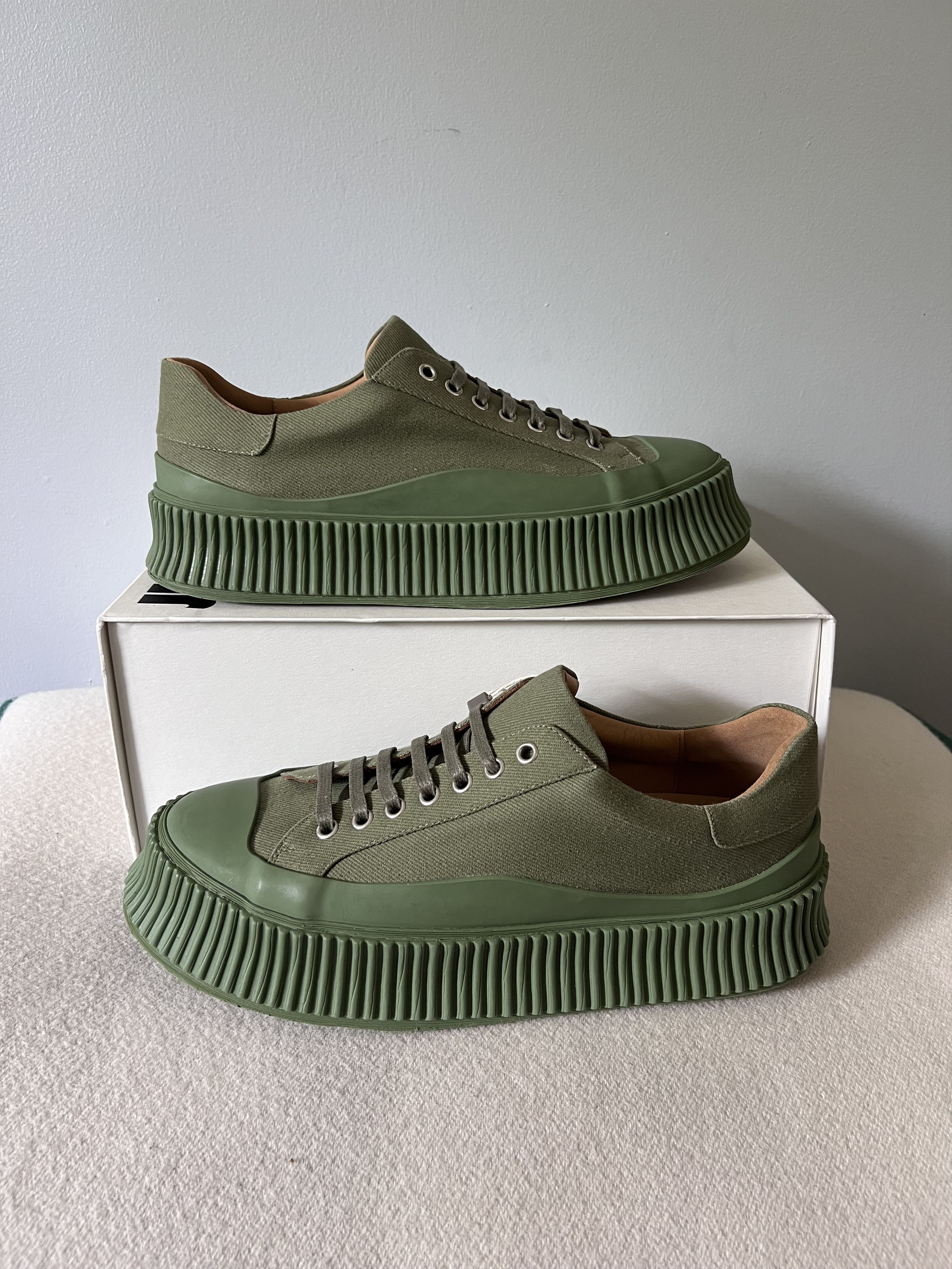 Jil Sander Jil Sander Canvas Drill Sneakers in Thyme Green Size US 9 / EU 42 - 2 Thumbnail