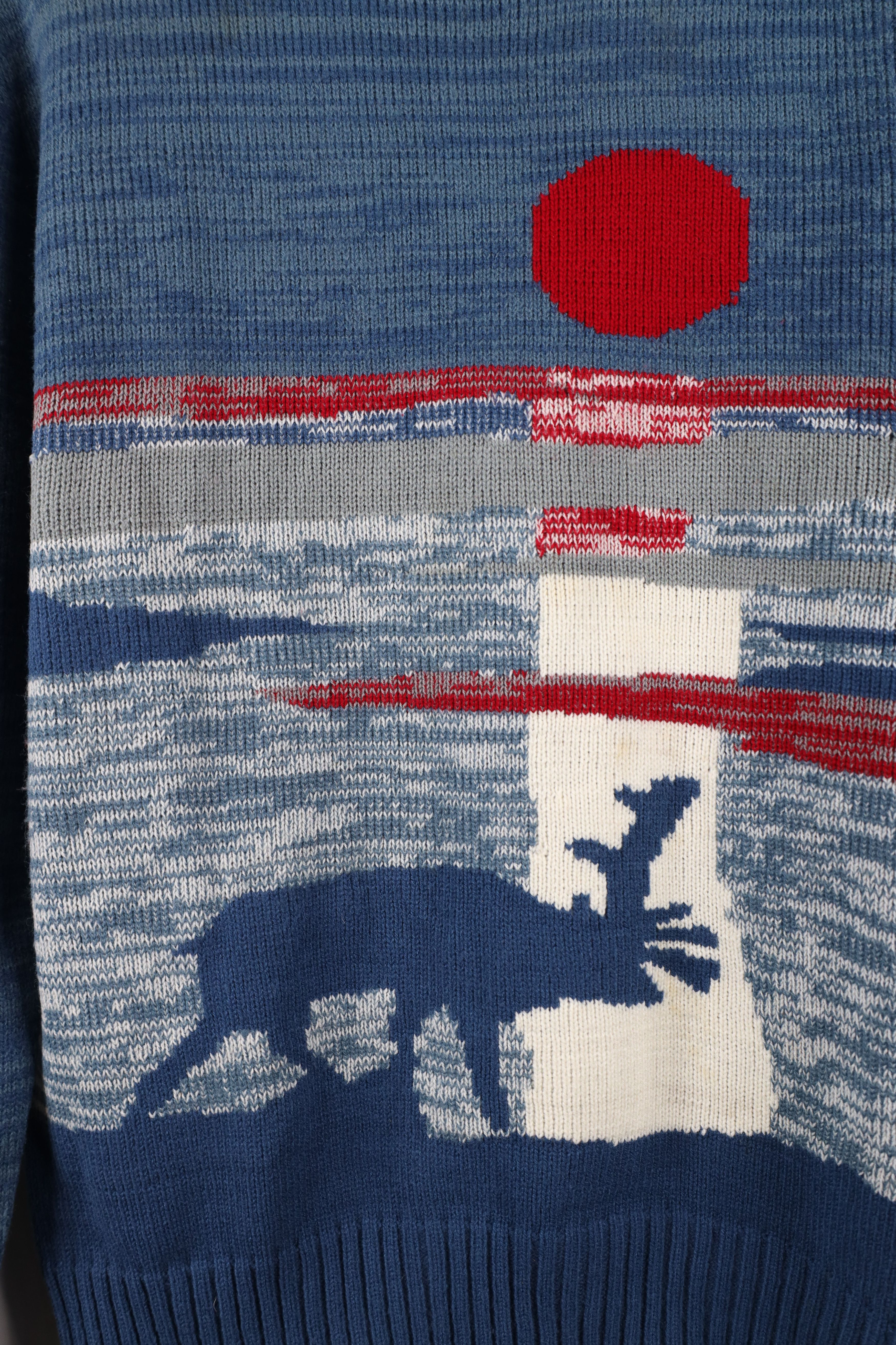 Vintage Vintage 70s Streetwear Abstract Moose Sunset Knit Sweater Size L / US 10 / IT 46 - 4 Thumbnail