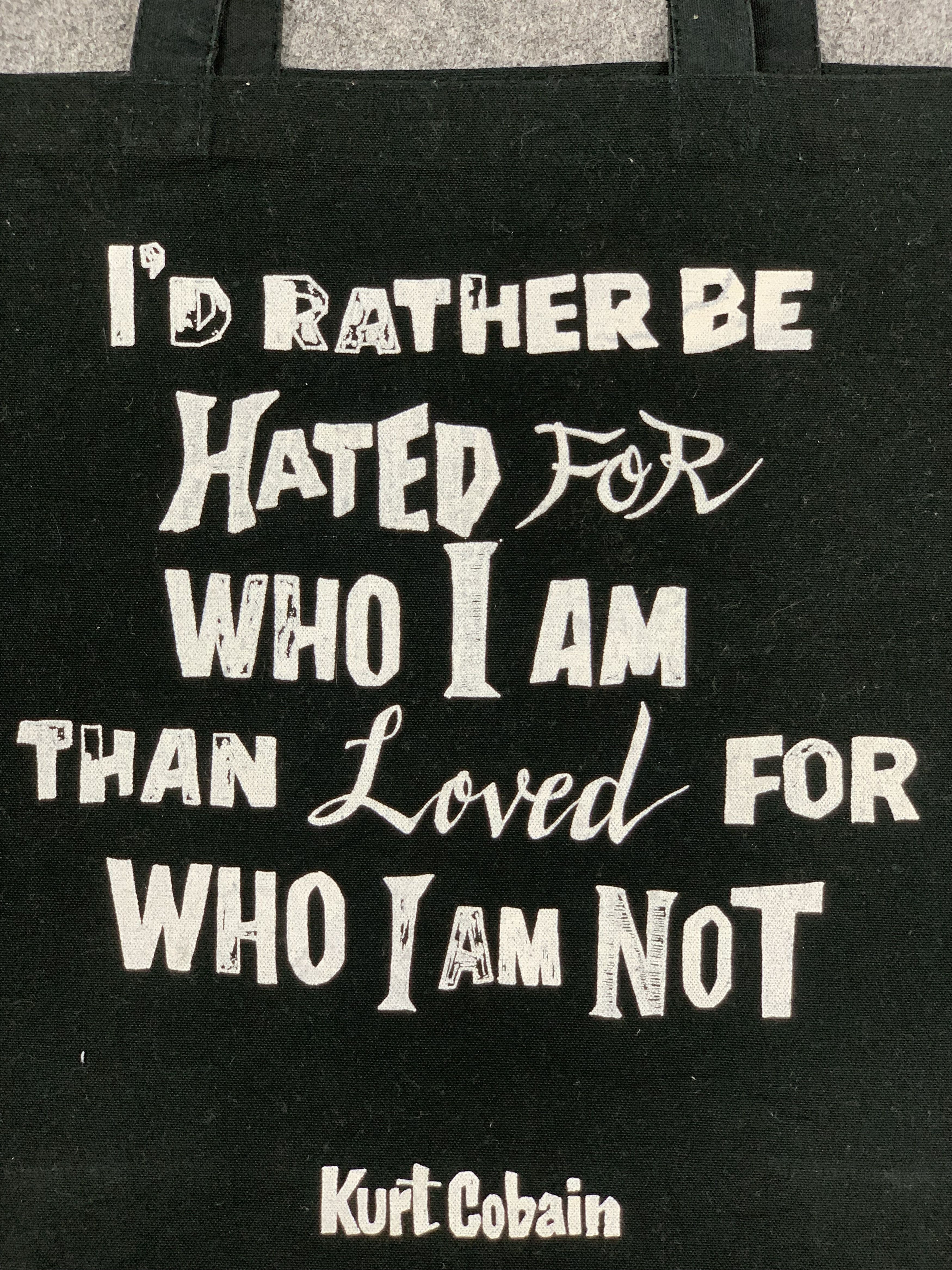 Vintage Vintage Kurt Cobain Quote Wording Tote Bag BG0046 Size ONE SIZE - 2 Thumbnail