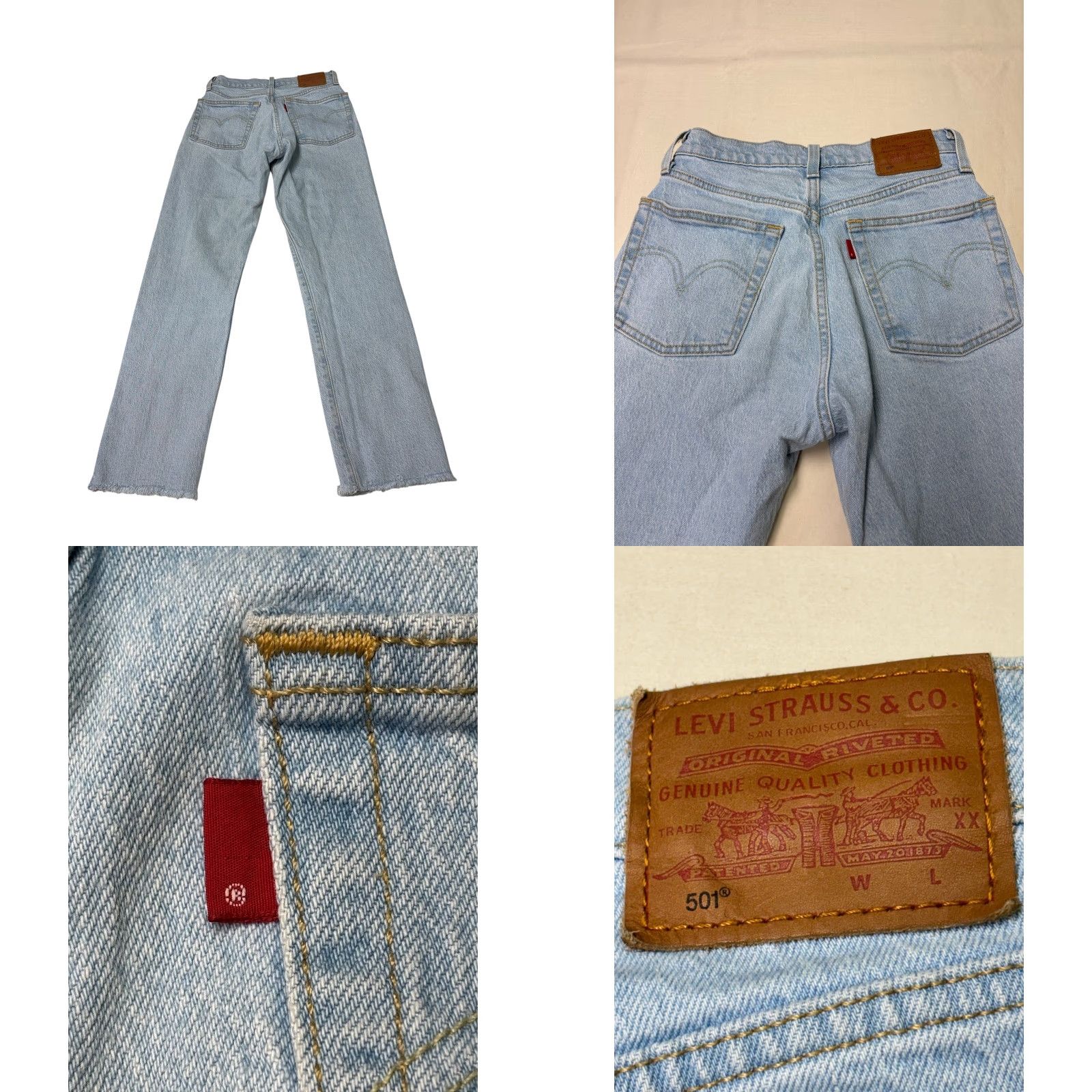 Levi's Levi's 501 Premium Original Straight Jeans Light Wash Regular Women 24 W26 Inseam 26.5 Button Fly 5-Pocket Denim High Rise Size 42" / US 20 - 8 Thumbnail