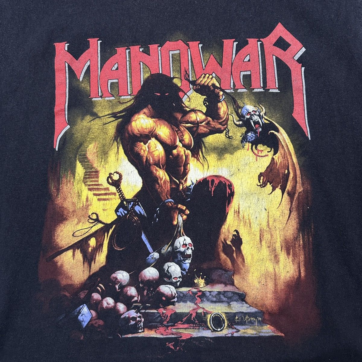 Band Tees Vintage Manowar 1997 T-Shirt Hell On Wheels Tour Sleeveless Size US M / EU 48-50 / 2 - 6 Thumbnail