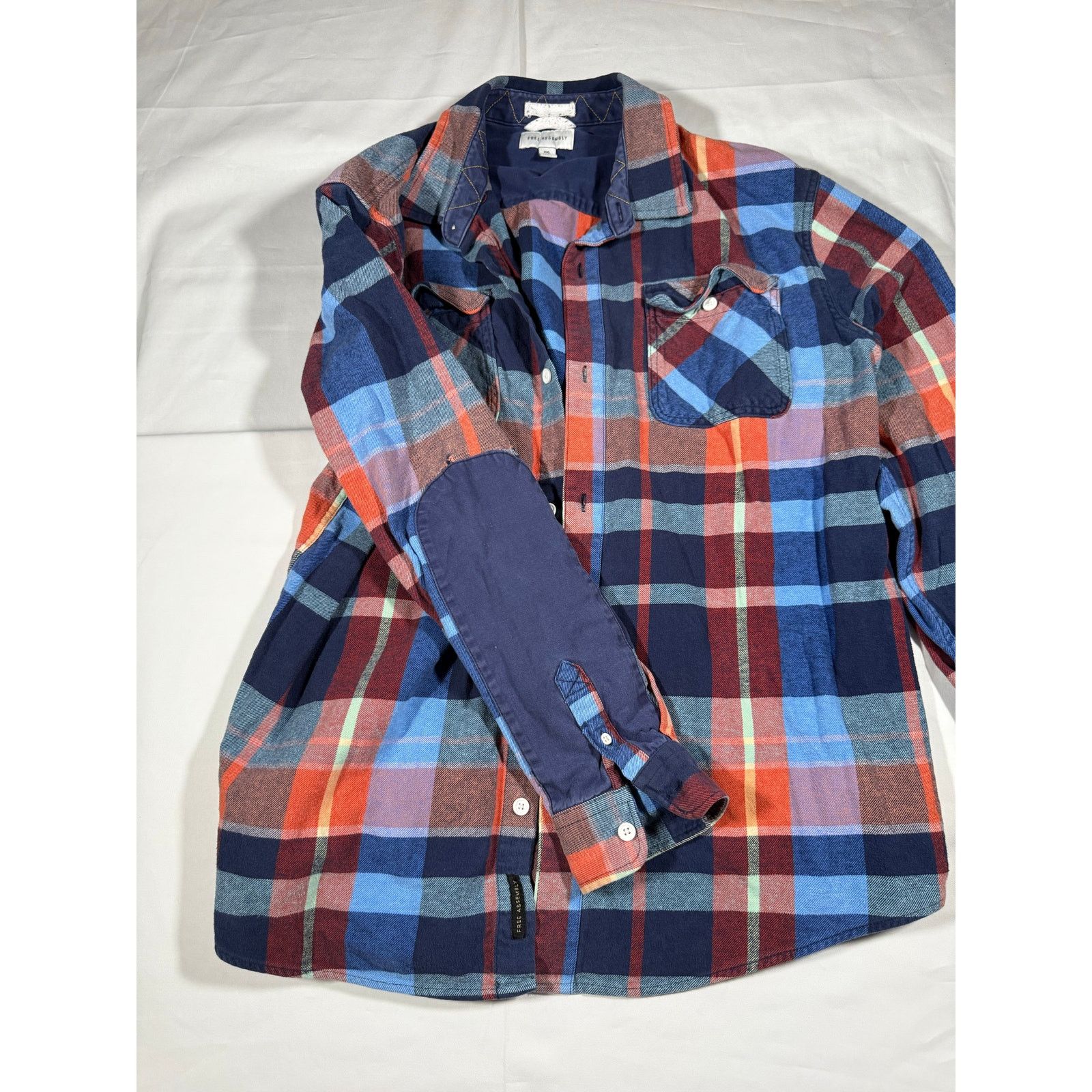 Assembly New York Free Assembly XXL Flannel Shirt Mens Multicolor Plaid Cotton Size US XXL / EU 58 / 5 - 2 Thumbnail