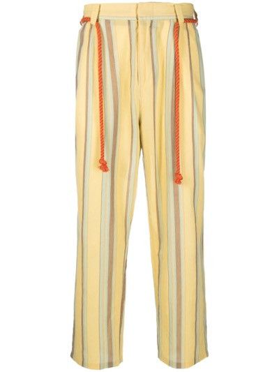 Viktor & Rolf !DS! SS20 Viktor & Rolf Stripe Print Yellow Trousers Size US 36 / EU 52 - 2 Thumbnail