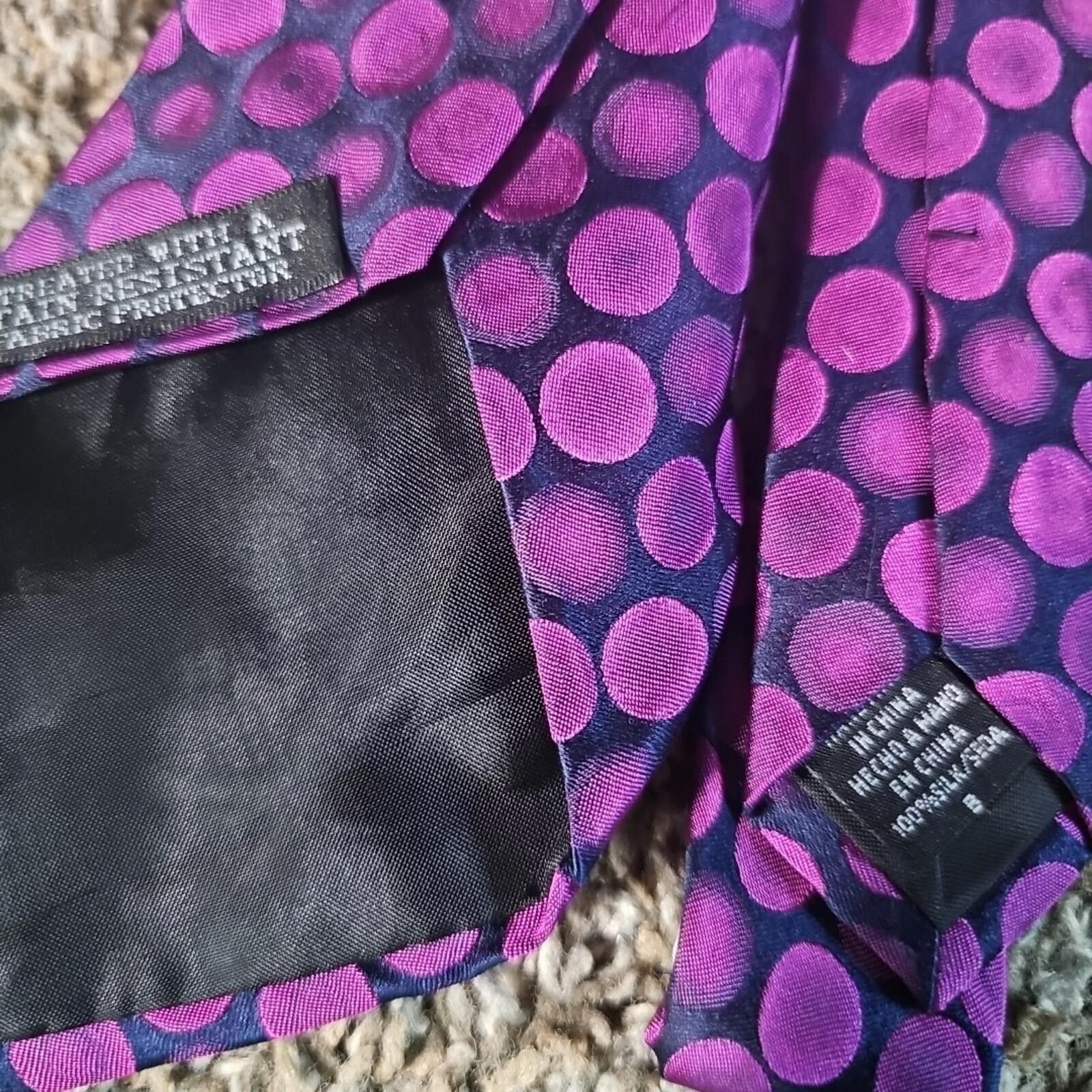 The Unbranded Brand 100% Silk Handmade Purple Polka Dot Tie Size ONE SIZE - 2 Thumbnail