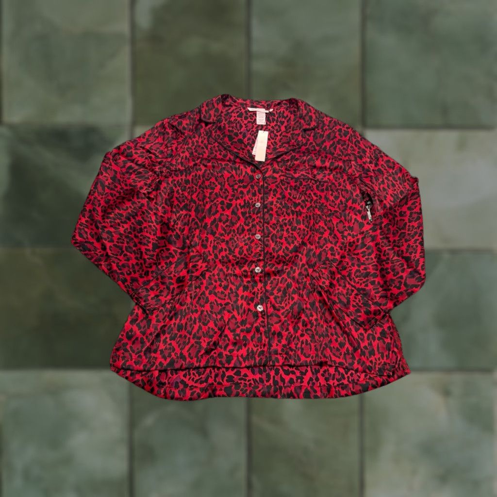 Victoria's Secret Victoria's Secret Womens Sleep Pajama Top L/S Leopard Print Red XS Size XS / US 0-2 / IT 36-38 - 1 Thumbnail