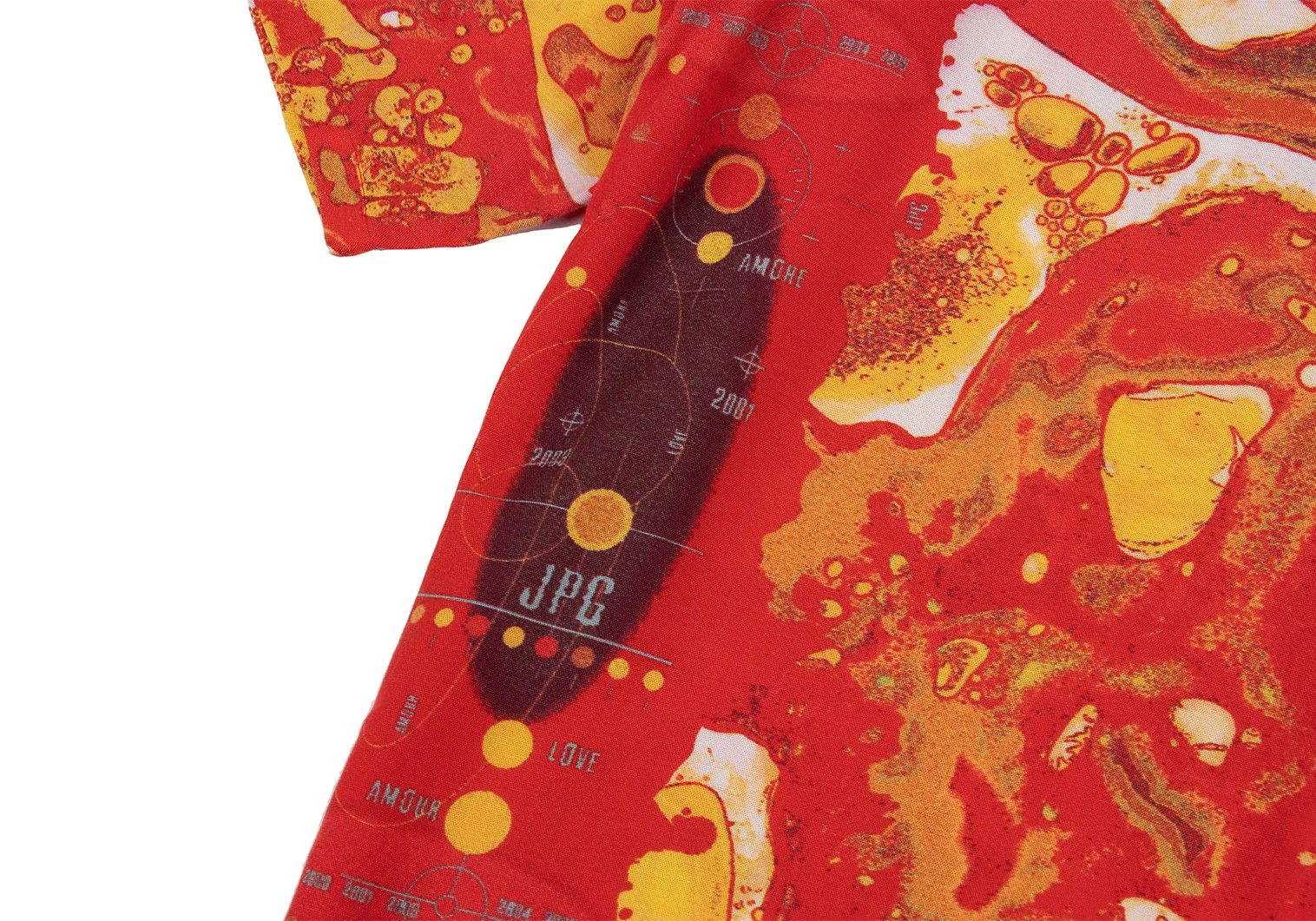 Jean Paul Gaultier Rayon Bubble Print Short Sleeve Shirt in Red and Yellow Size US M / EU 48-50 / 2 - 8 Thumbnail