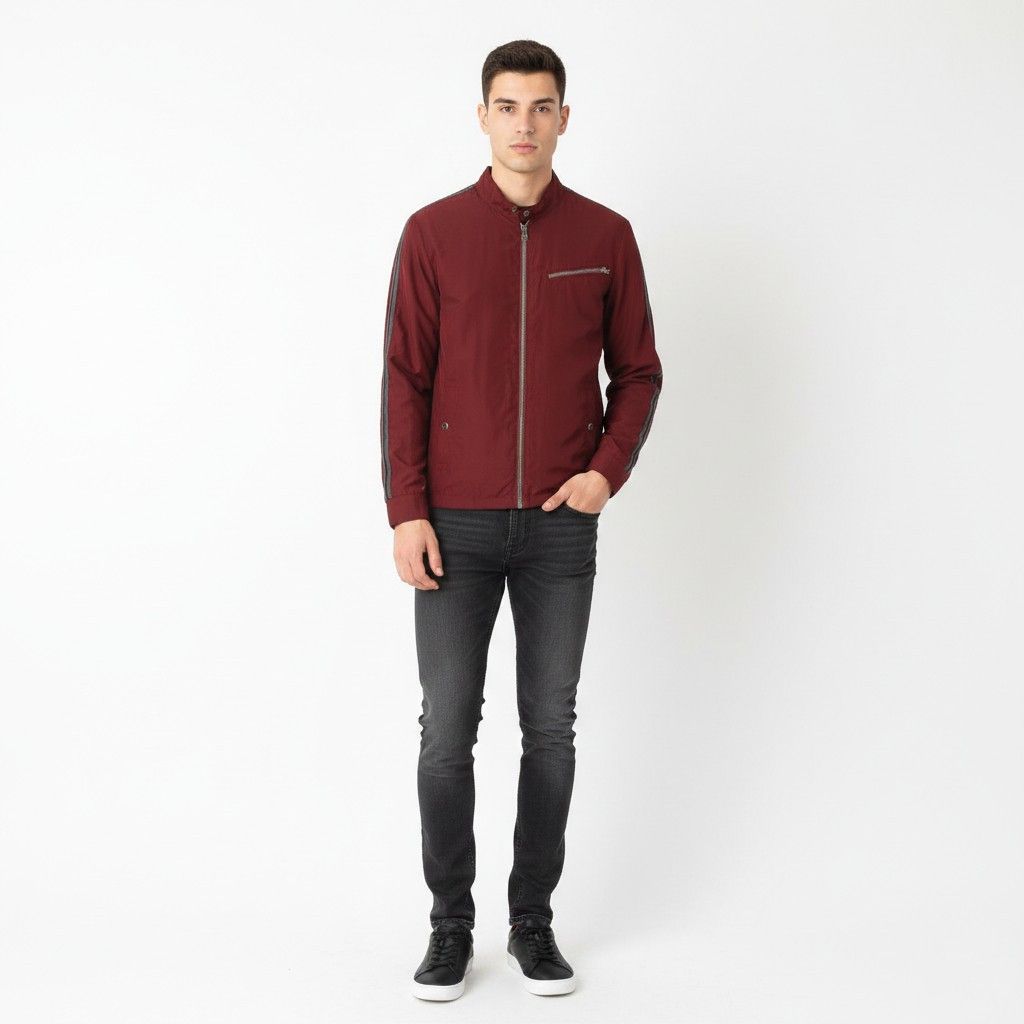 Converse Converse Men S Jacket Burgundy Lightweight Top 1678 Size US S / EU 44-46 / 1 - 1 Thumbnail