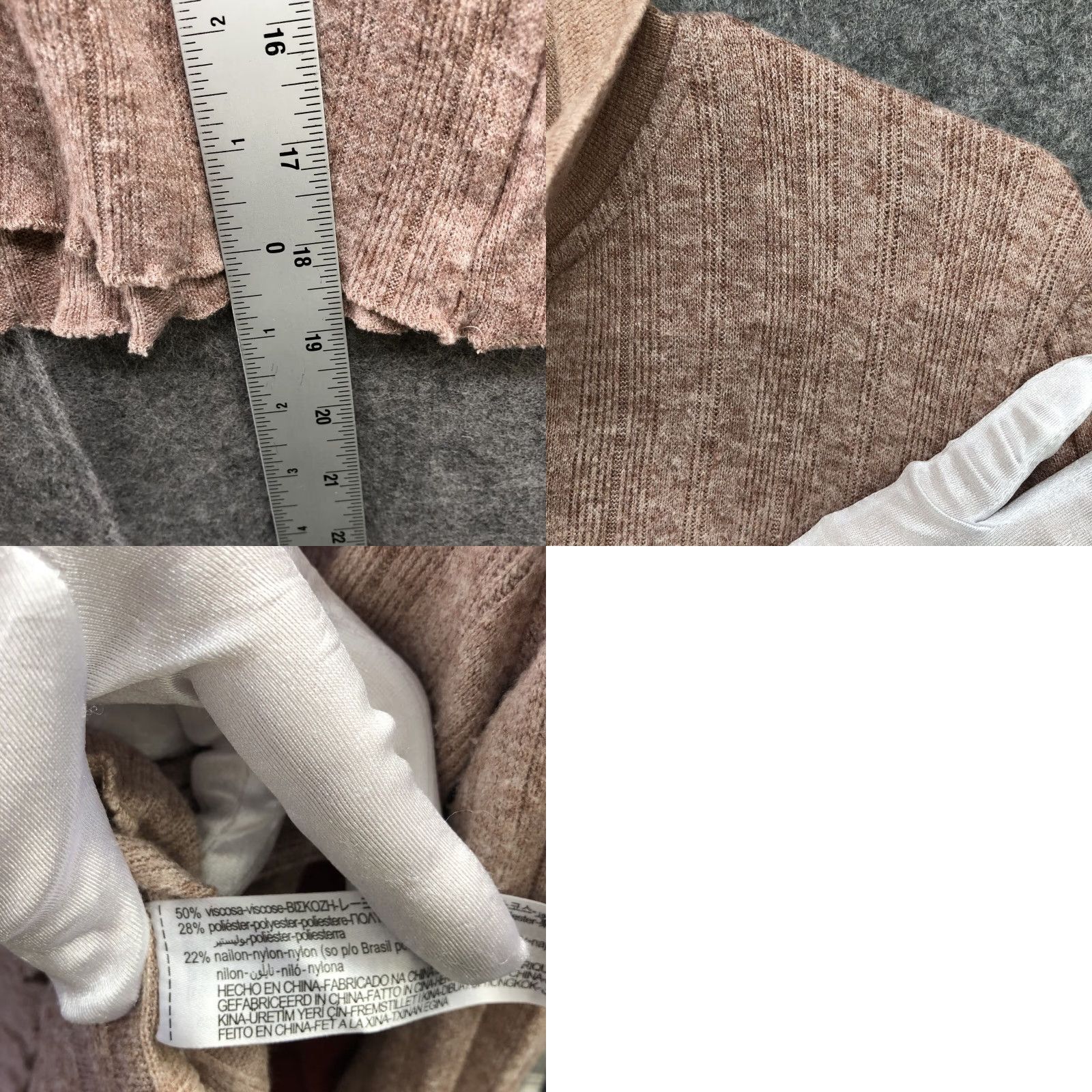 Zara Zara Lightweight Polo Sweater Womens L Light Brown Collared Ribbed Soft Knit Pullover Casual Fall Winter Women's L Brown Lightweight Polo Sweater Zara Size L / US 10 / IT 46 - 8 Thumbnail