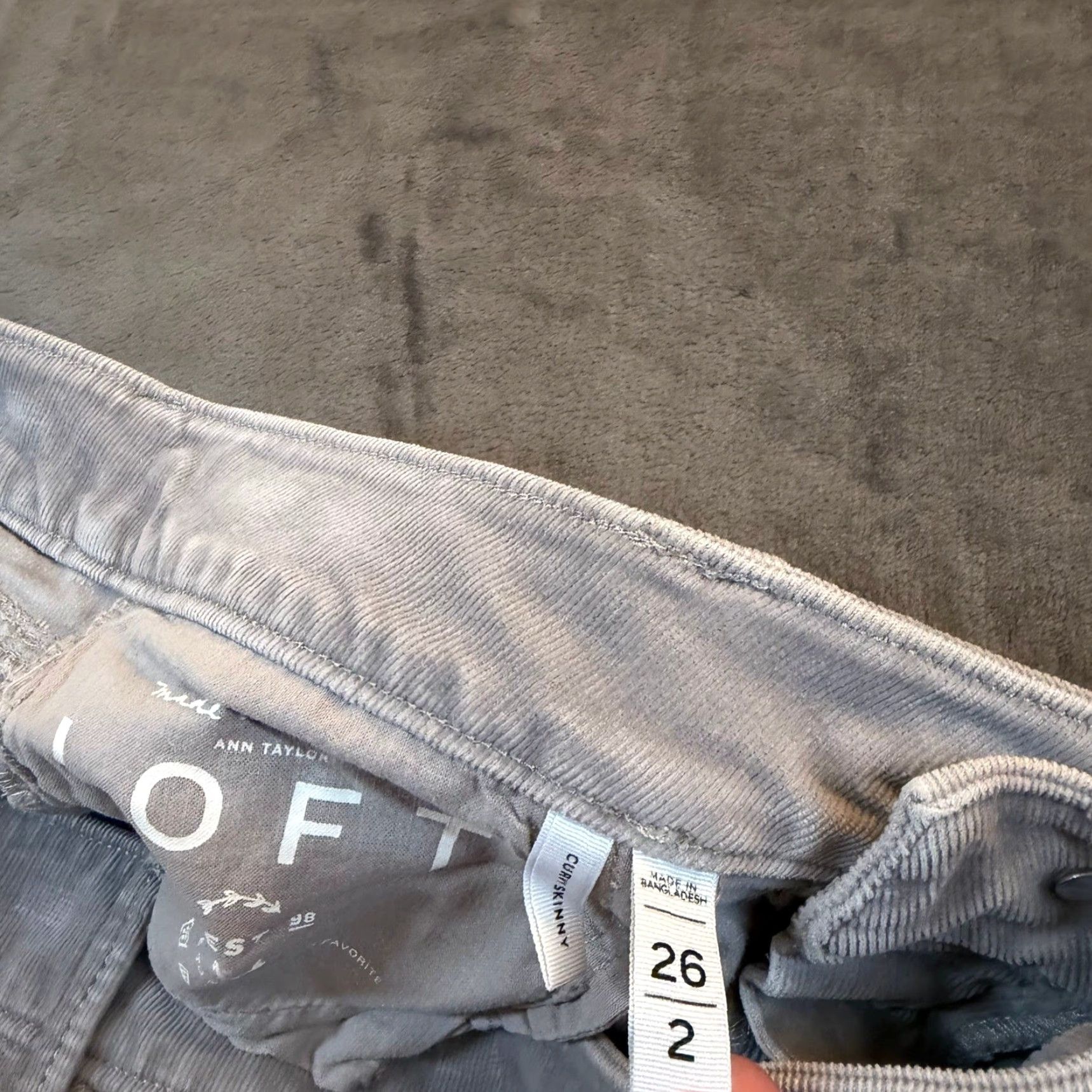 Loft Ann Taylor Loft Curvy Skinny Corduroy Pants Light Grey Womens Size 26 Size 26" / US 2 / IT 38 - 5 Thumbnail