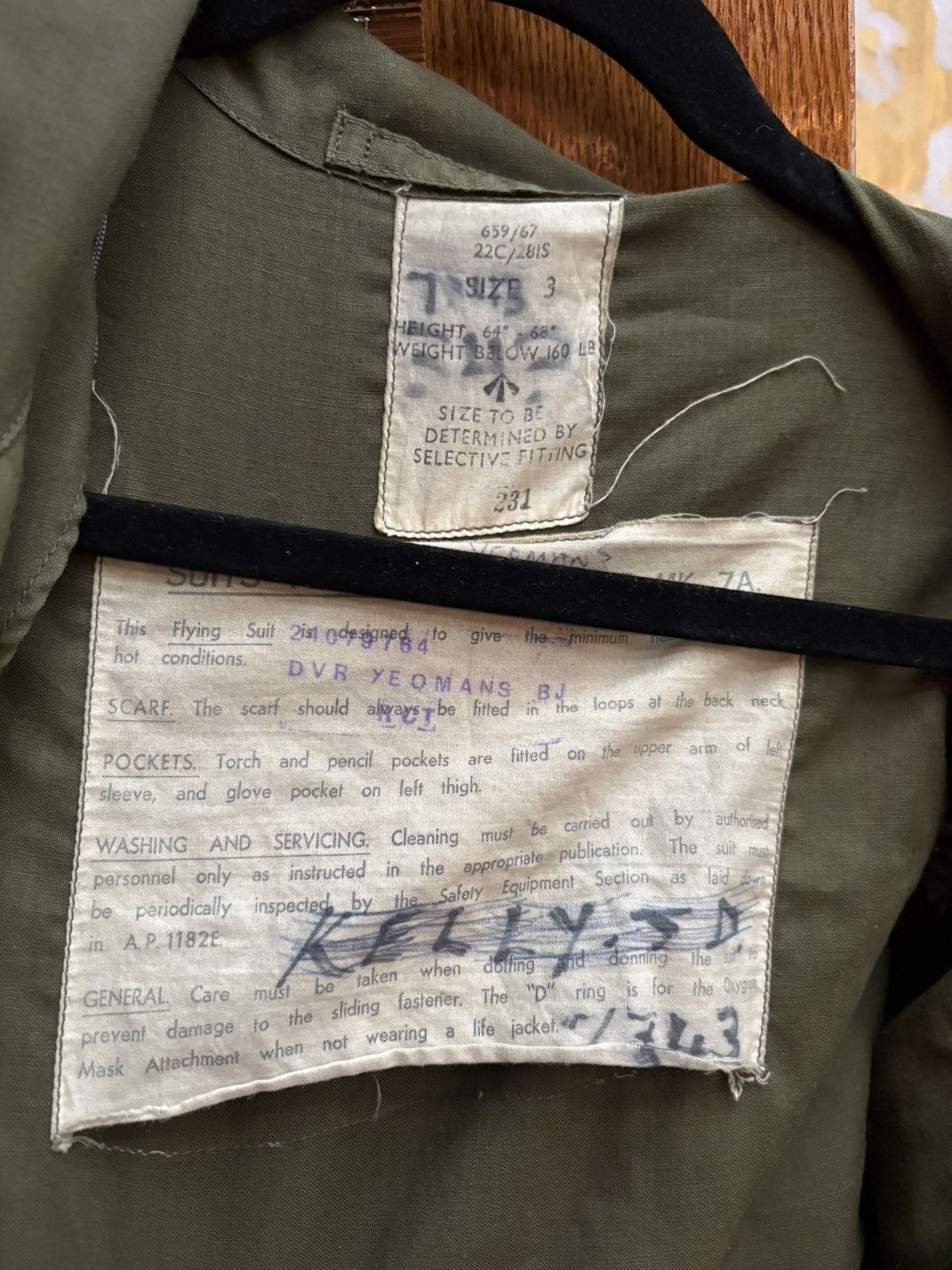 Vintage 60s RAF Lightweight Flying Suit Coverall MK 7A Size 3 S-M Size US 30 / EU 46 - 7 Thumbnail