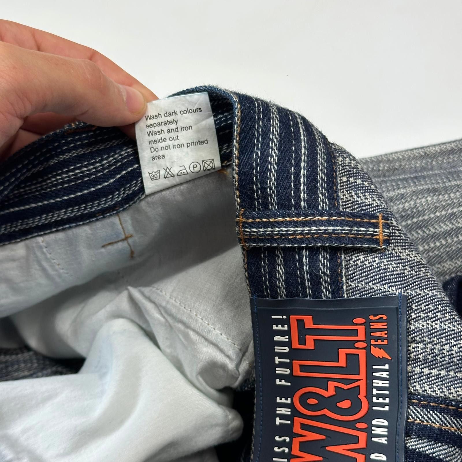 W&LT W+LT 00’s Denim Patchwork Skirt - S/M Size 27" / US 4 / IT 40 - 5 Thumbnail