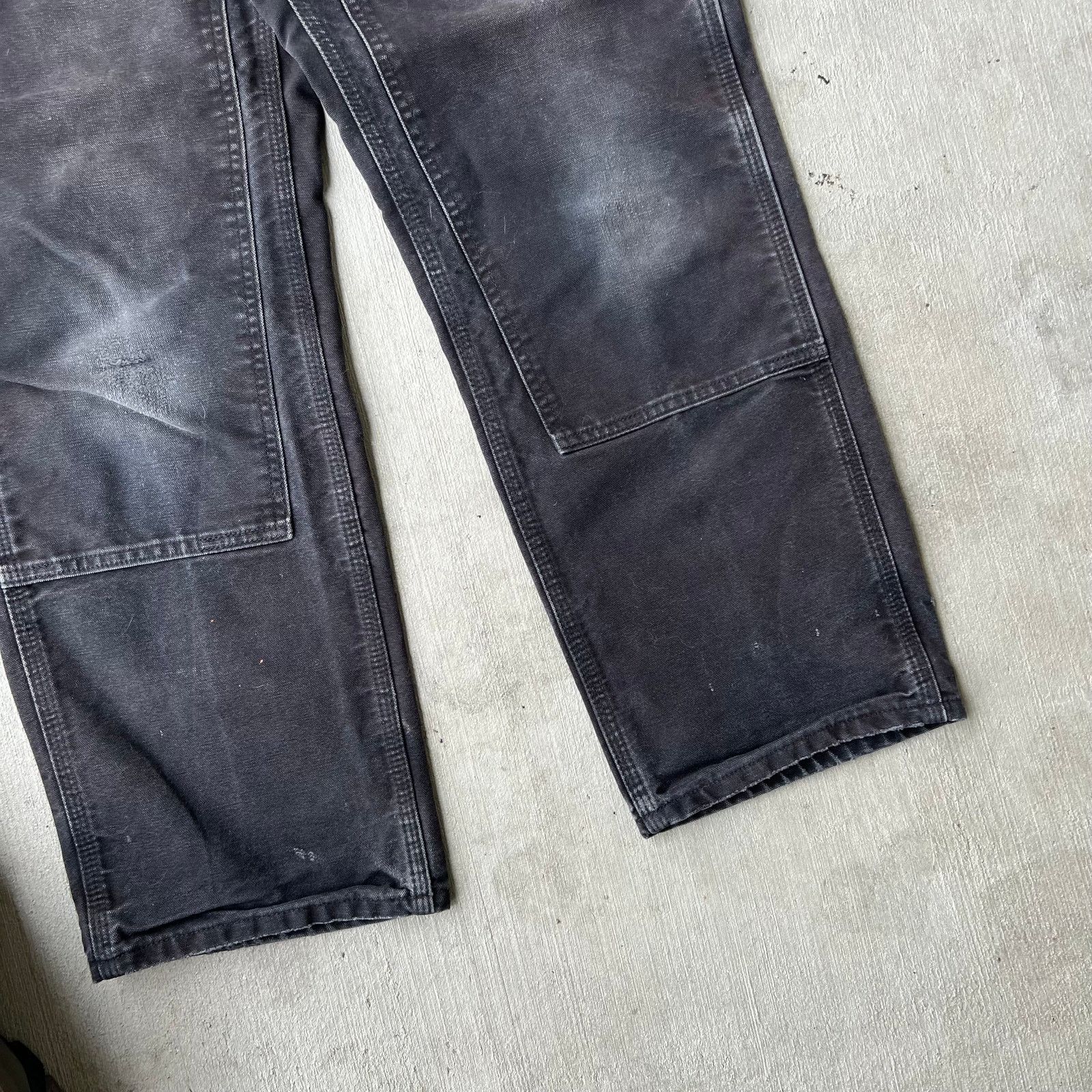 Carhartt × Vintage Carhartt faded black double knee work wear carpenter pants Size US 29 - 4 Thumbnail