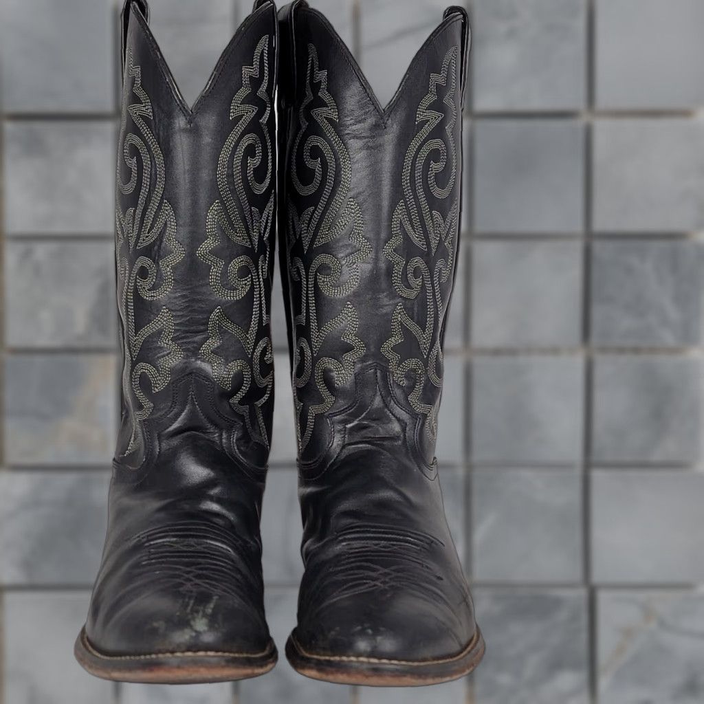 Justin Boots Justin Boots Mens Boot Western Cowboy Black London Calf 1409 Sz 12 D Size US 12 / EU 45 - 1 Thumbnail