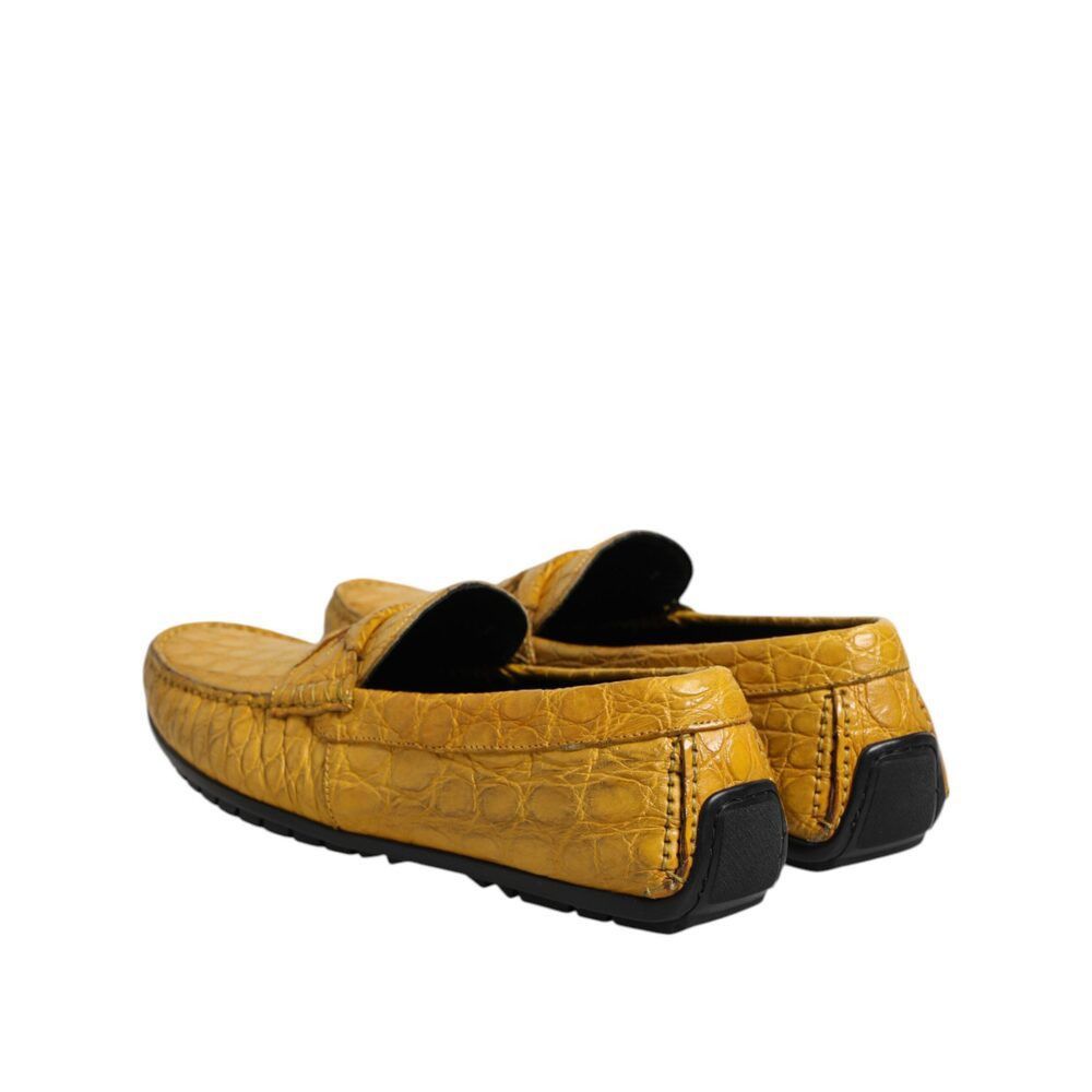 Dolce & Gabbana Dolce & Gabbana Yellow Exotic Leather Loafers Slip On Shoes Size US 8 / EU 41 - 5 Thumbnail