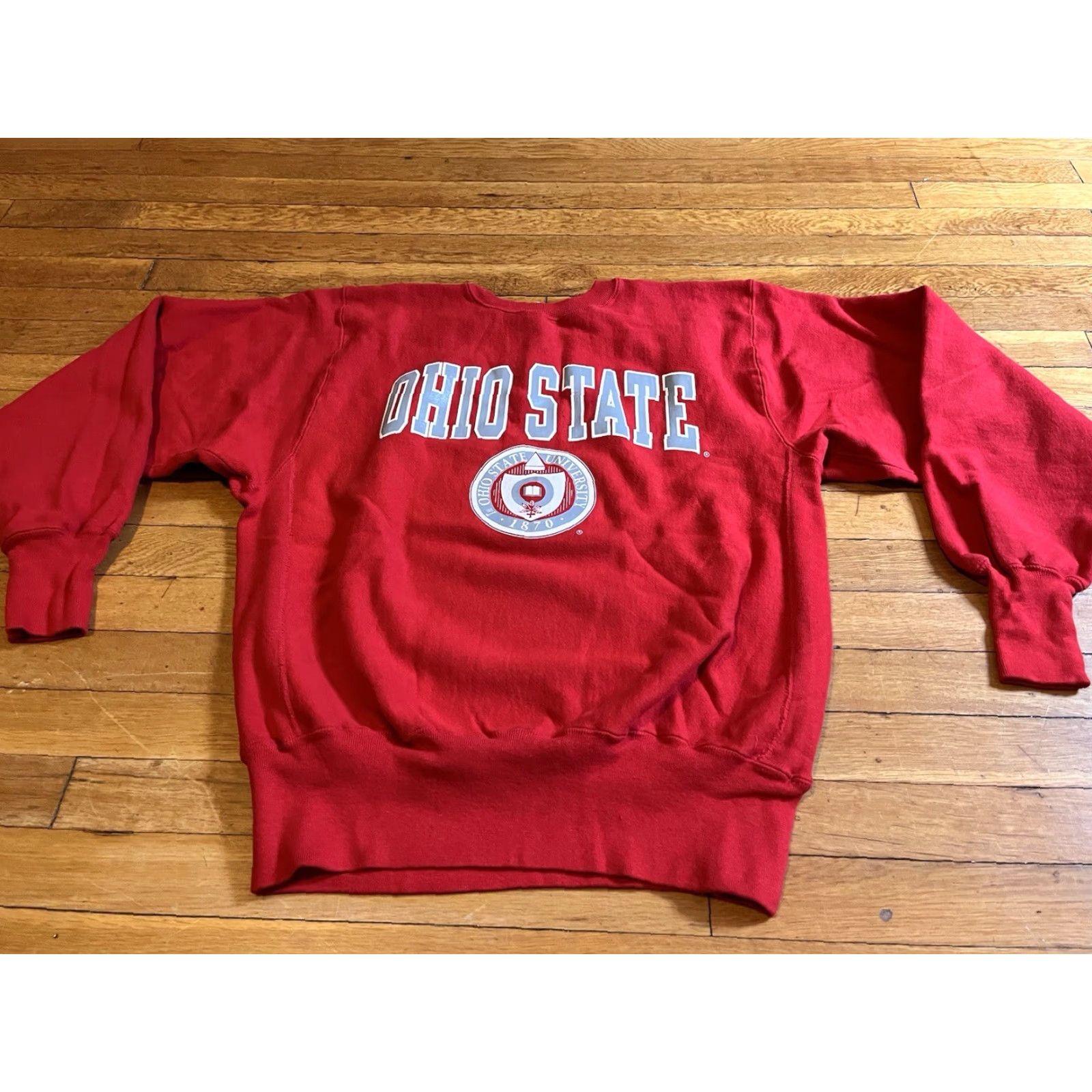 Champion VINTAGE Champion Reverse Weave Sweatshirt Men’s Large Ohio State Red 90s USA Logo Graphic Print College Sports Shirt Size US L / EU 52-54 / 3 - 2 Thumbnail