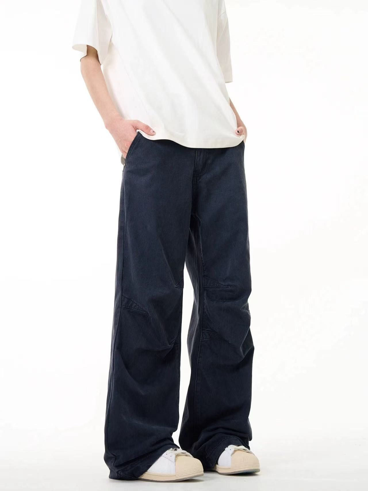 Vintage Retro Men's Loose Straight Leg Cargo Casual Jeans Size US 32 / EU 48 - 2 Thumbnail