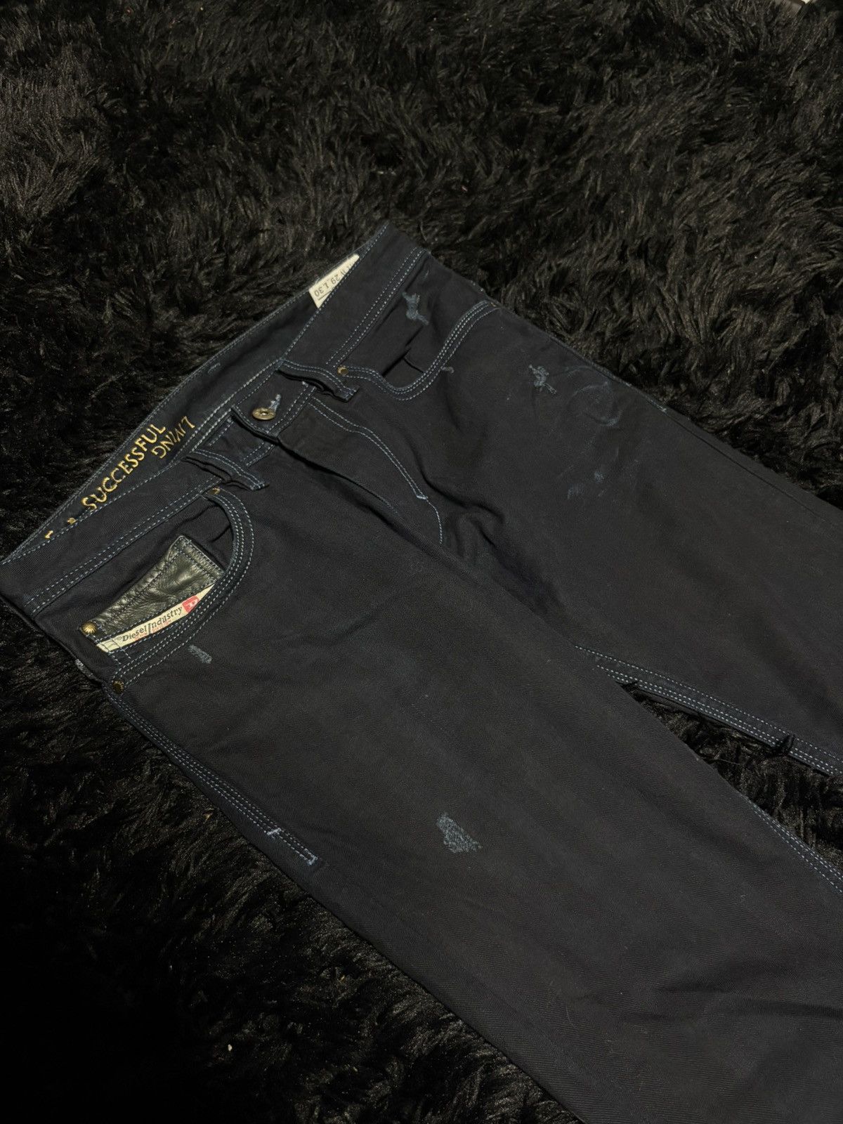 Diesel Black Gold Diesel wax hybid leather black gold skinny jeans hedi style Size US 29 - 2 Thumbnail
