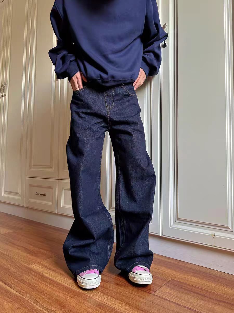 Jean Rinse-Washed Navy Blue Relaxed Fit Jeans Size US 30 / EU 46 - 5 Thumbnail