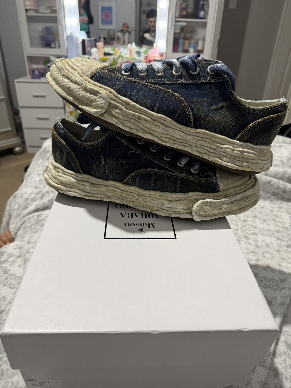 Maison MIHARA YASUHIRO NOT FOR SALE ‼️Size 47 (13M) Distressed Blue Denim Mihara’s Size US 13 / EU 46 - 4 Thumbnail