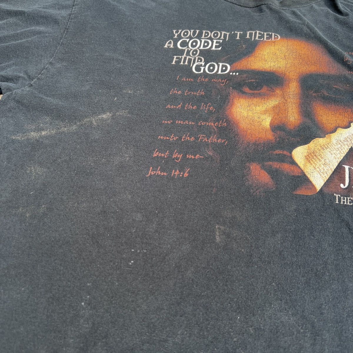 Vintage Vintage Y2K THE DIVINITY CODE Jesus God Holy Bible Faded 2XL Size US XXL / EU 58 / 5 - 8 Thumbnail