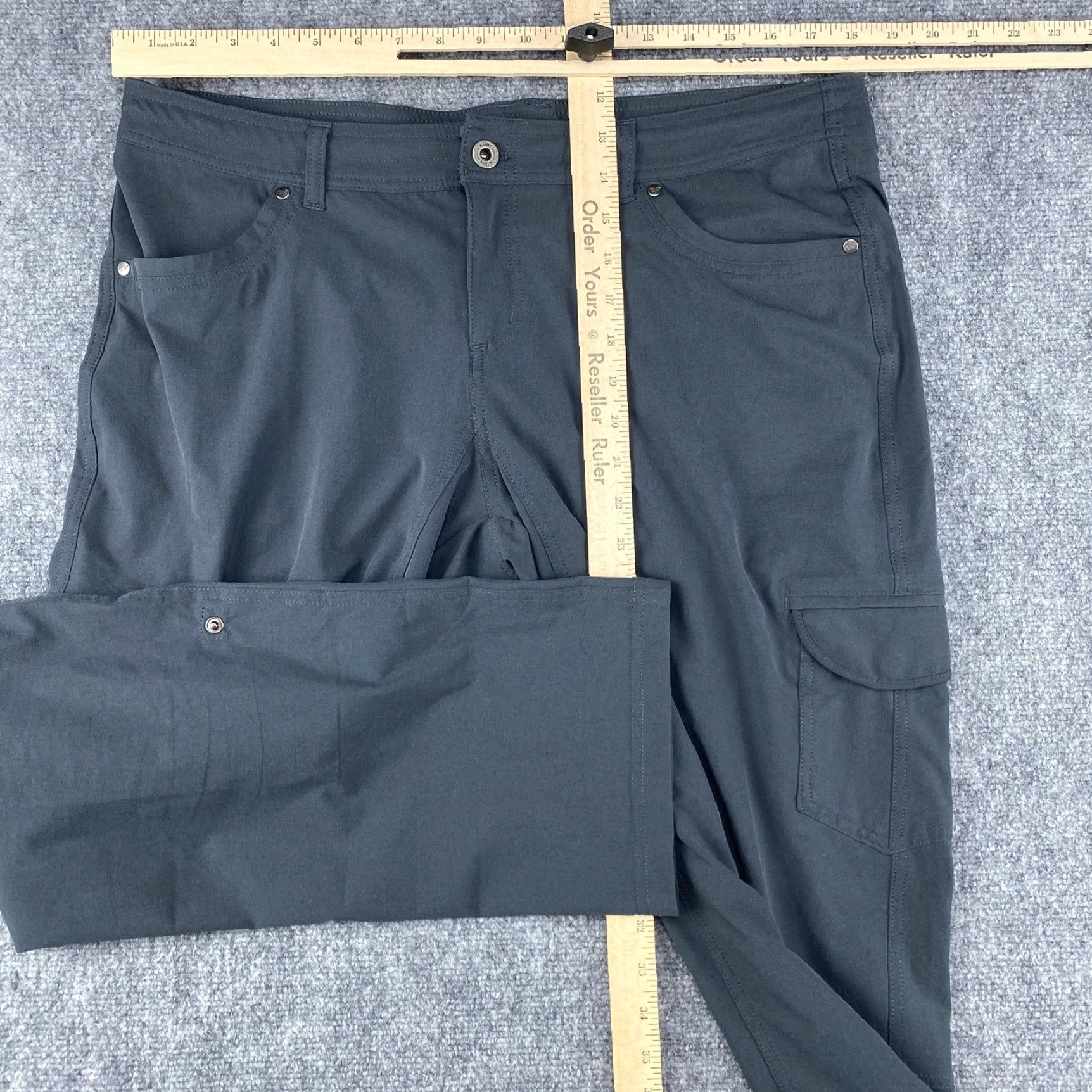 Vintage Kuhl Pants Womens 36x32 Gray Cargo Hiking Outdoor Adjustable Waist Stretch Size 24" / US 00 / IT 34 - 4 Thumbnail