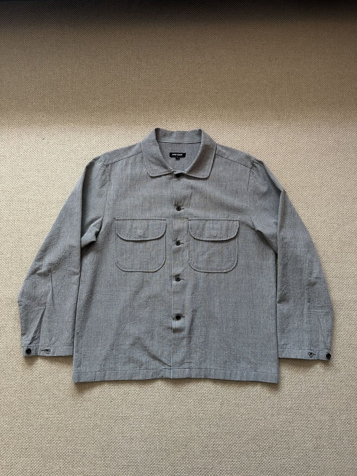 Evan Kinori Field Shirt Sumi Ink Striped Cotton | Grailed