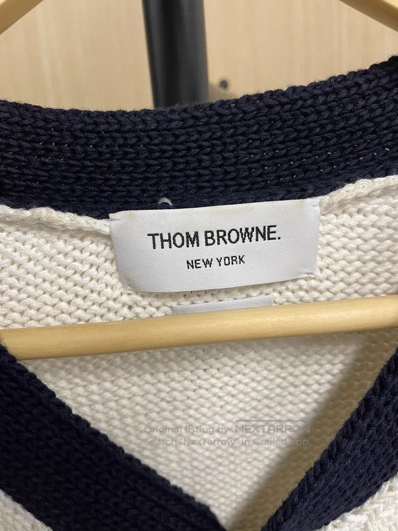 Thom Browne Thom Browne Knit Cardigan in Beige, Black, and White Size US XS / EU 42 / 0 - 3 Thumbnail
