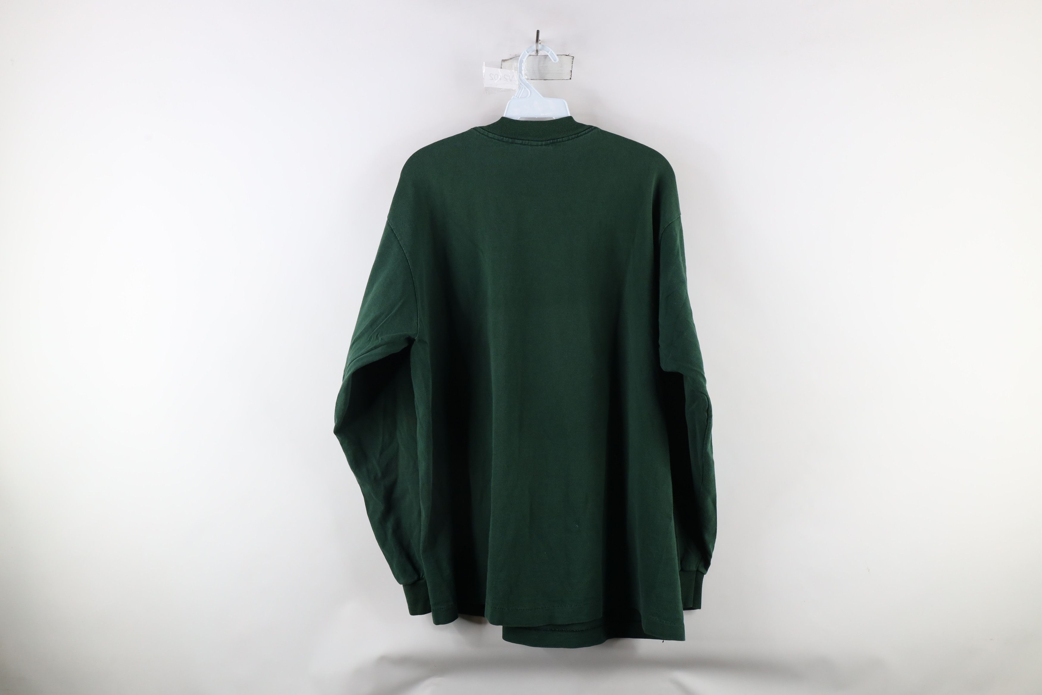 Vintage Vintage 90s Streetwear Long Sleeve T-Shirt Green Cotton USA Size US XL / EU 56 / 4 - 6 Thumbnail