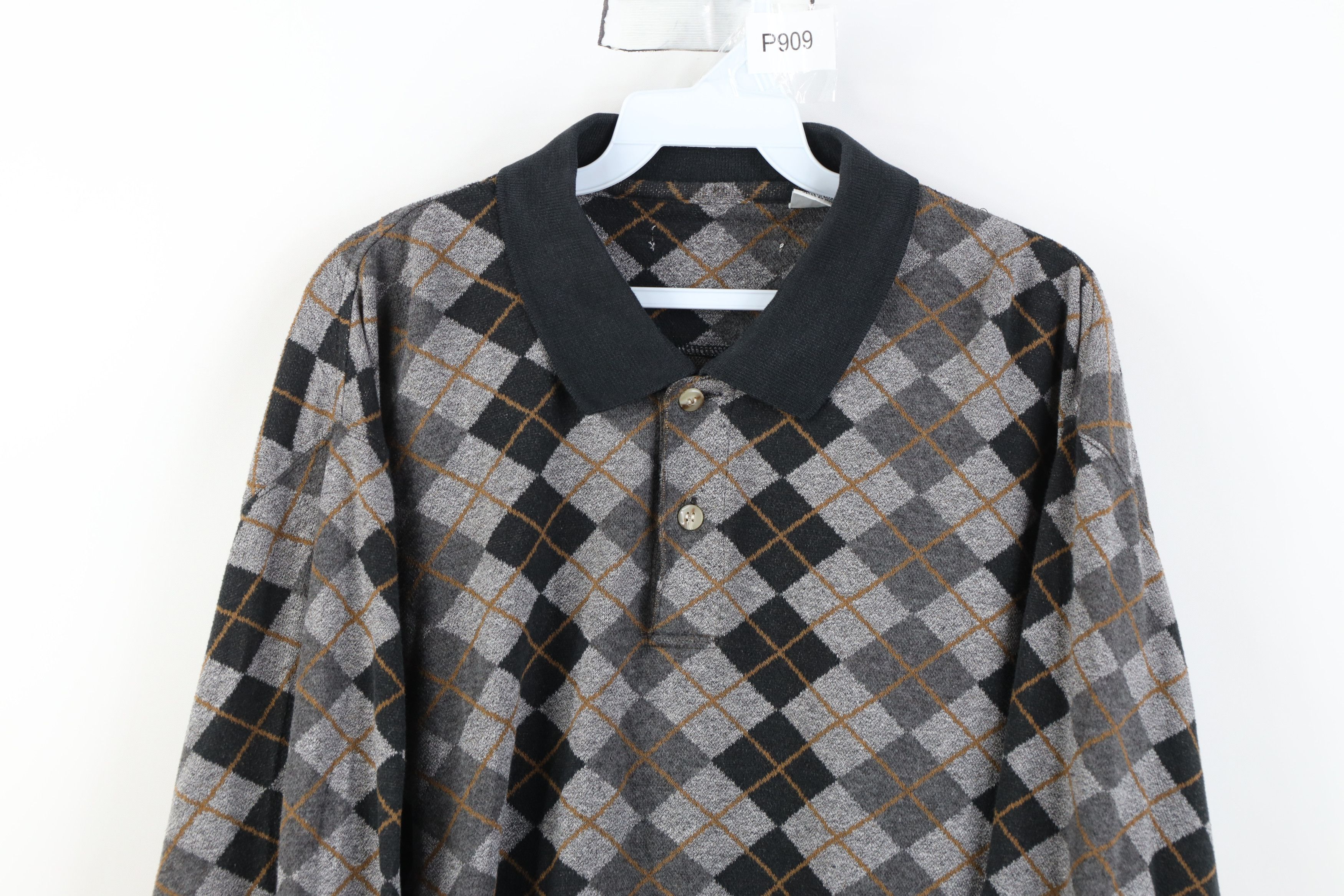 Vintage Vintage 90s Streetwear Knit Long Sleeve Golf Polo Shirt Size US XL / EU 56 / 4 - 2 Thumbnail