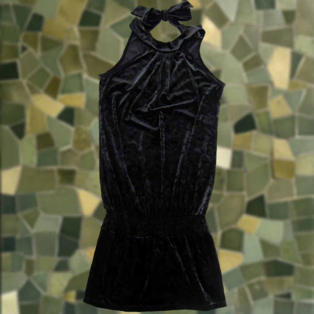 Bebe Bebe Shirt Womens Small Black Velvet Sleeveless High Neck Tunic Dress Stretch Polyester Blend Size S / US 4 / IT 40 - 1 Thumbnail