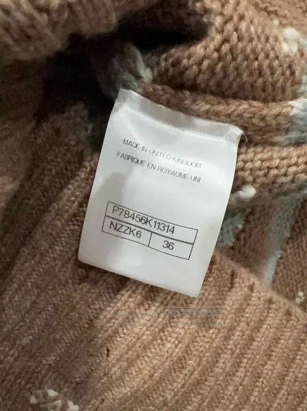 Chanel Chanel Brown Wool Cardigan with Striped Design . Size S / US 4 / IT 40 - 3 Thumbnail