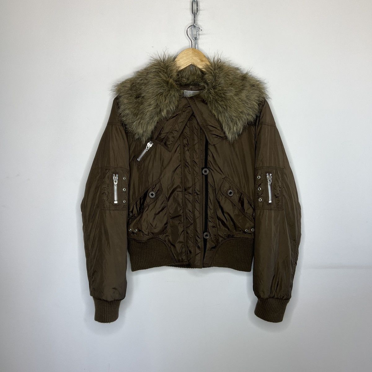 Hysteric Glamour × Japanese Brand × Le Grande Bleu (L.G.B.) Women's Boxy Cropped Avant Garde Faux Fur Jacket Size M / US 6-8 / IT 42-44 - 1 Thumbnail