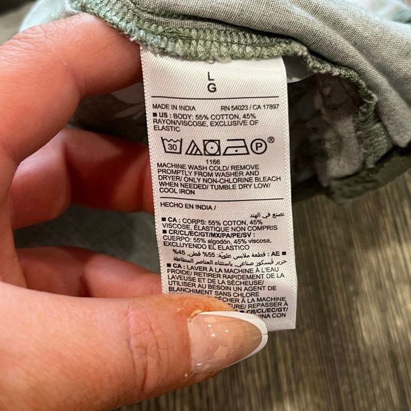 Old Navy Old Navy Midi Dress Floral Sleeveless V-Neck Green Size L Size L / US 10 / IT 46 - 6 Thumbnail