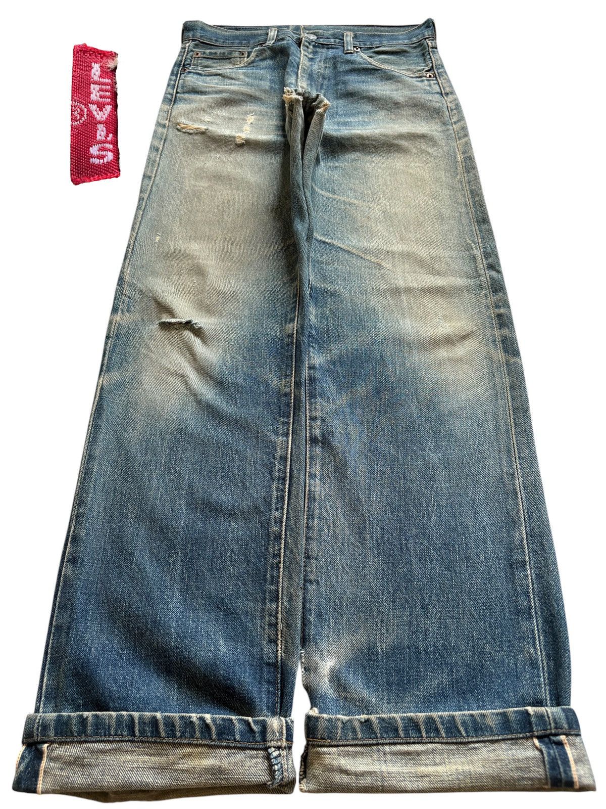Levi's Vintage 80s Levis 502XX Big E Selvedge Mud Wash Loose Jeans Size US 30 / EU 46 - 1 Thumbnail