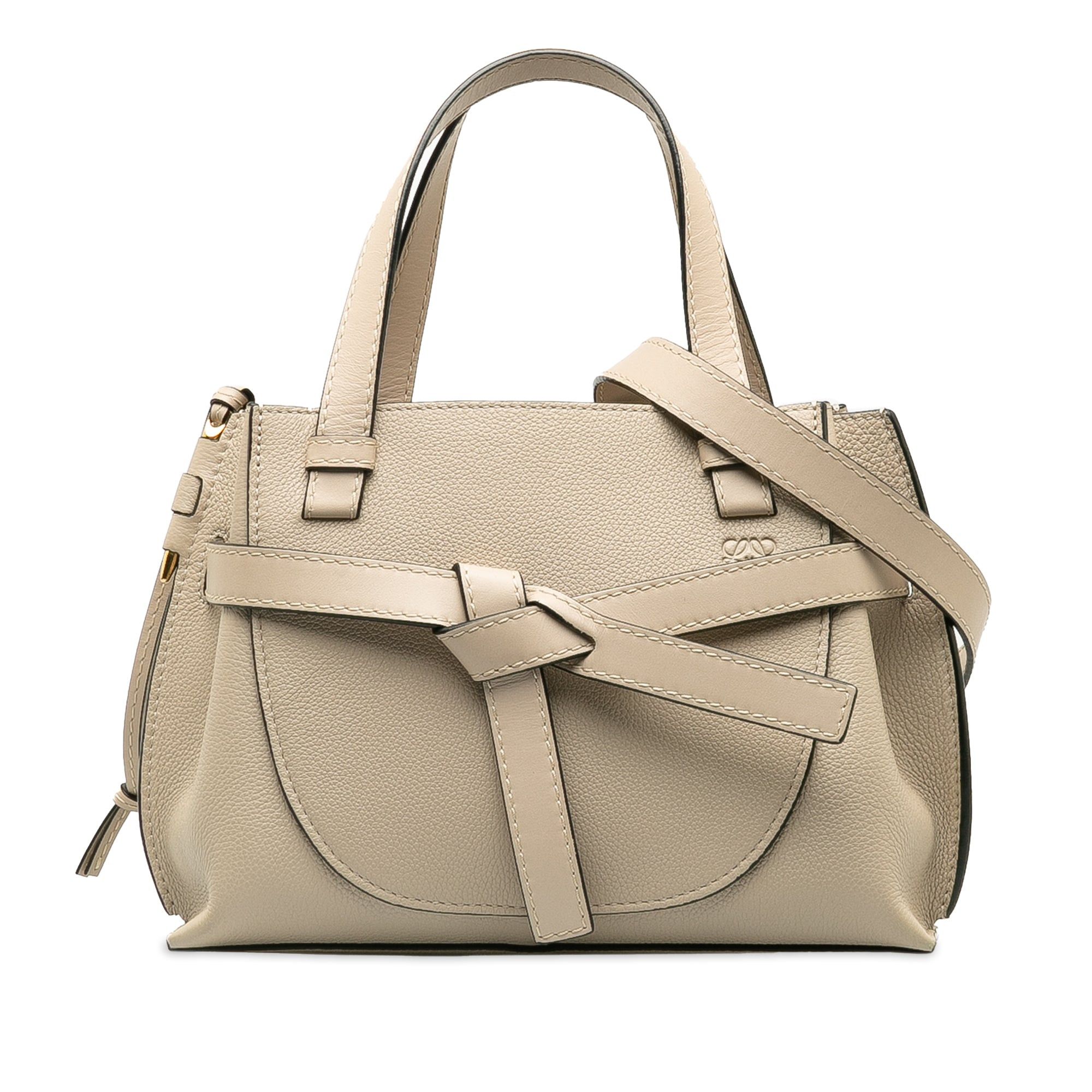 image of Loewe Mini Gate Top Handle Satchel in Grey, Women's