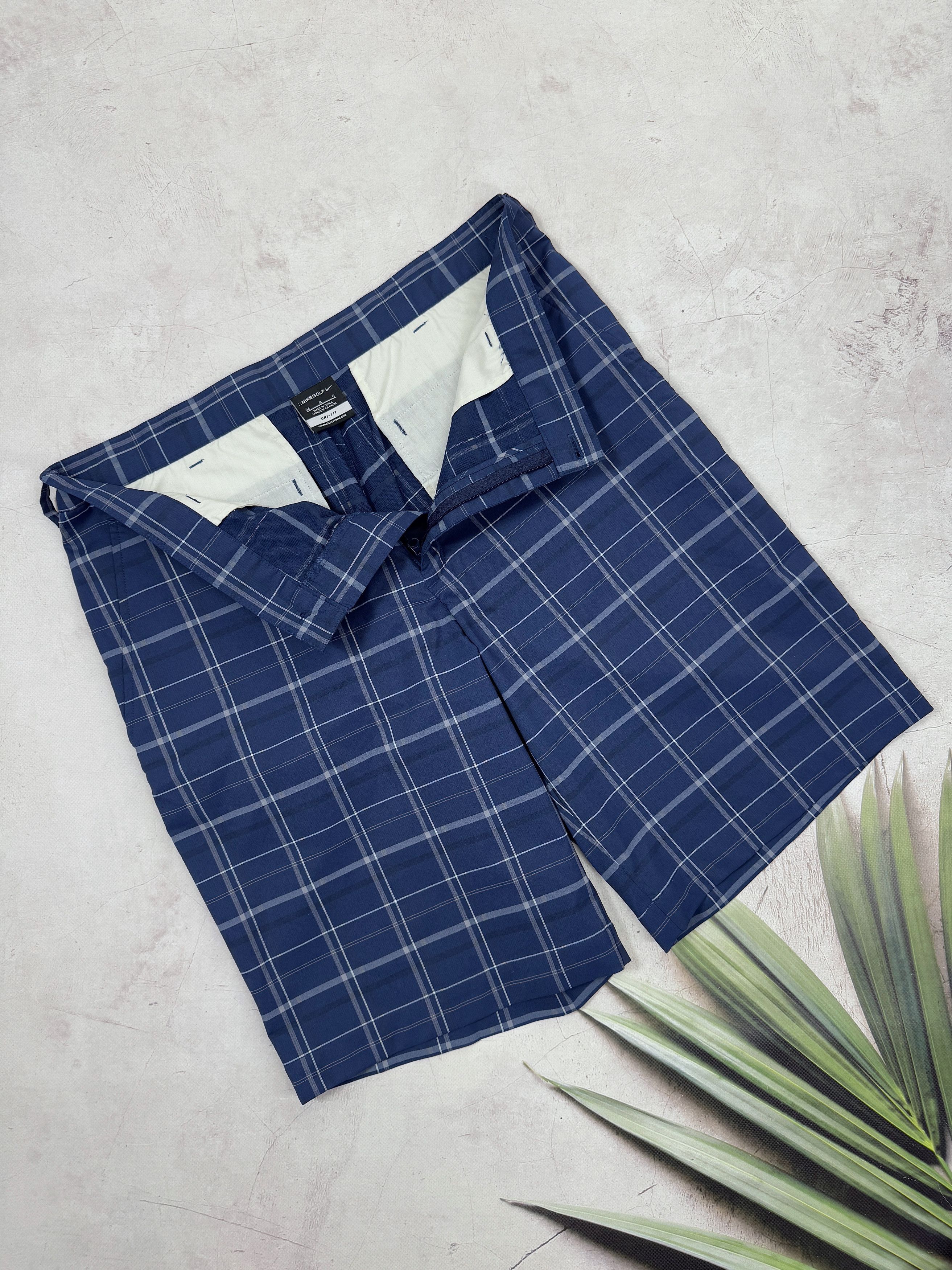 Nike × Vintage Nike Golf Shorts Swoosh Logo Navy Blue & Check Size US 34 / EU 50 - 3 Thumbnail