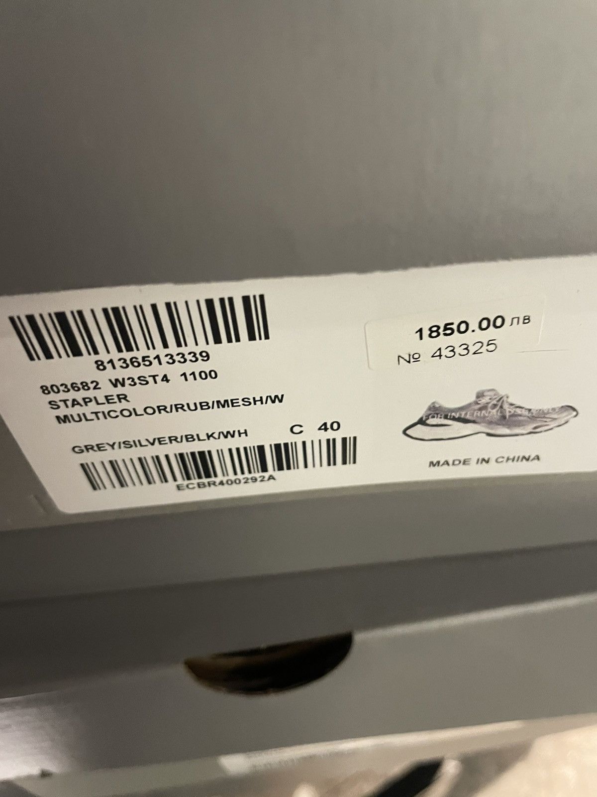 Balenciaga Stapler sneakers in gray and silver Size US 10 / IT 40 - 3 Thumbnail