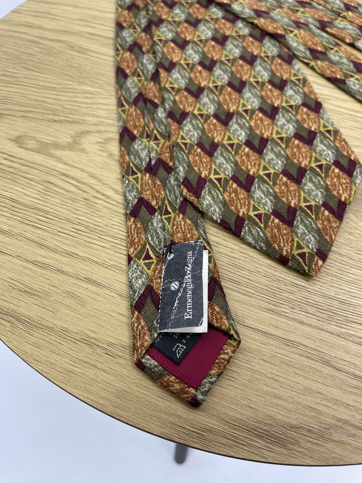 Ermenegildo Zegna Ermenegildo Zegna 100% Silk Ties Italy Vintage 90s Briwn New Size ONE SIZE - 2 Thumbnail
